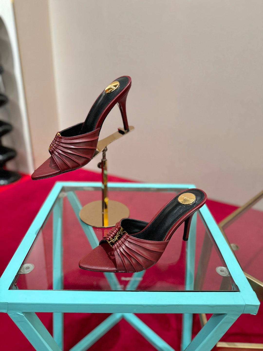 YSL 2026 Mule Sandal Calfskin With Gold Logo 925308