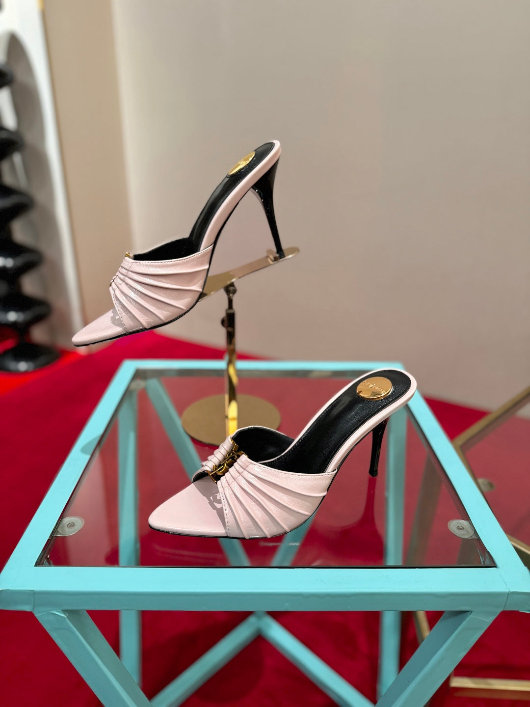 YSL 2026 Mule Sandal Calfskin With Gold Logo 925308