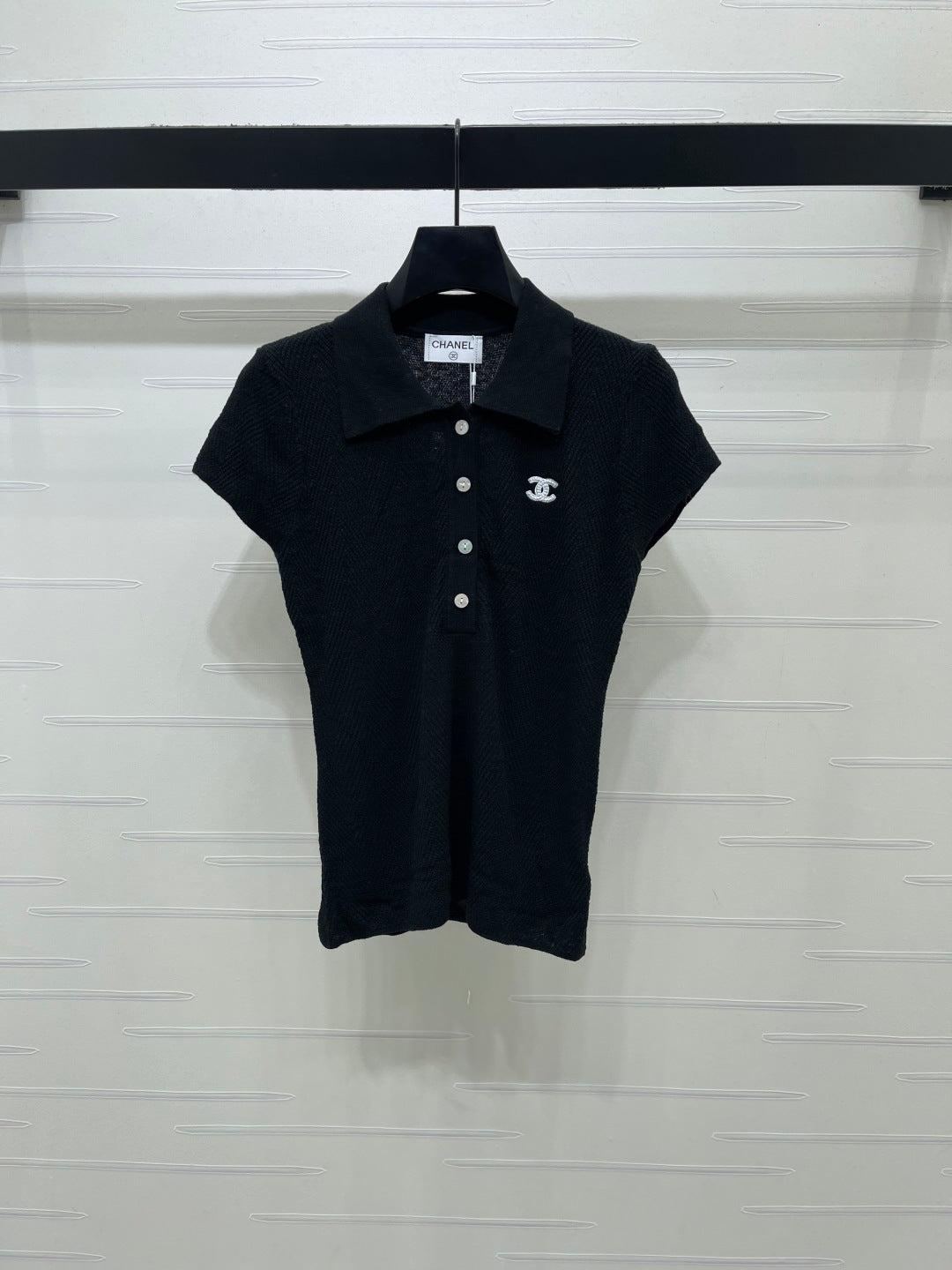 Chanel 2026 Collared Knit Short-Sleeve Shirt Tencel 677741