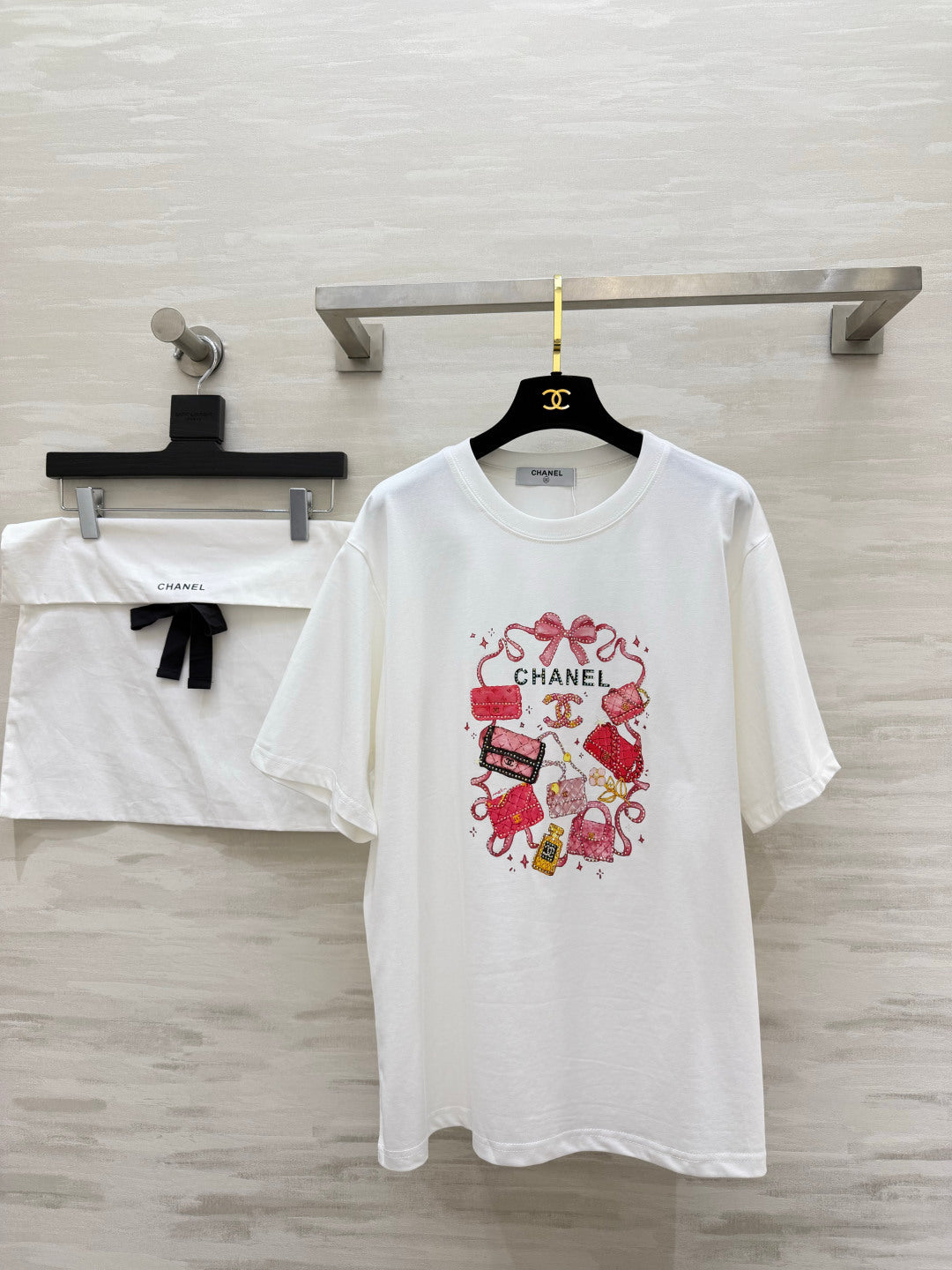 Chanel 2026 Rhinestone Print T-shirt Cotton 681371