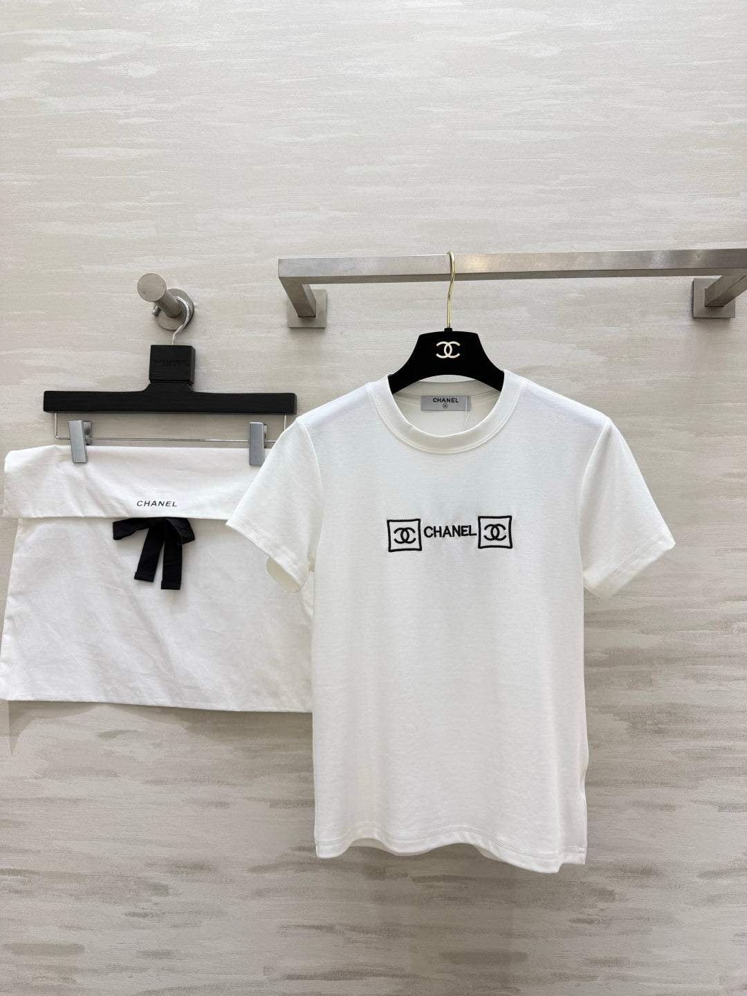 Chanel 2026 Embroidered Logo T-shirt Cotton 681375