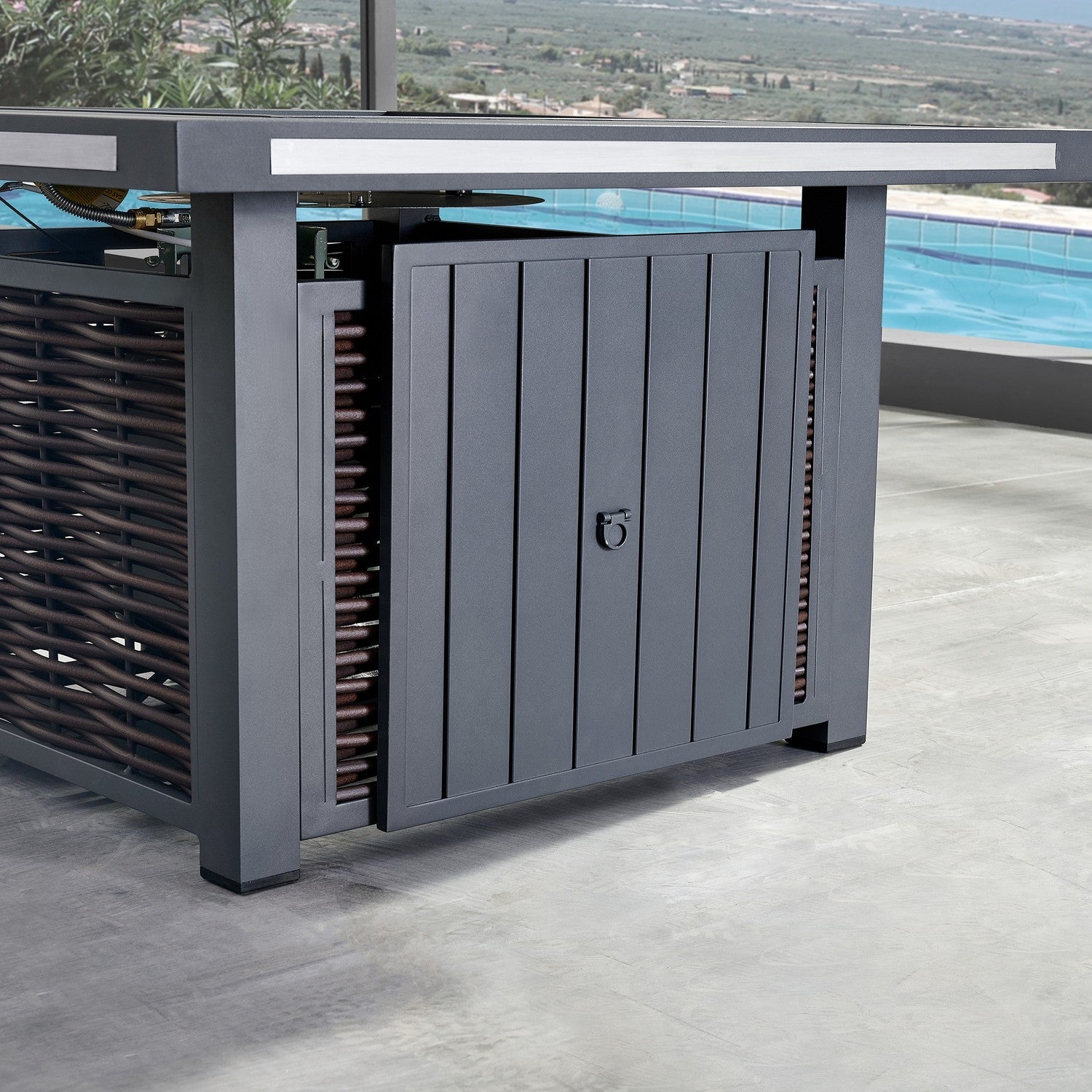 DekoLiving COP30902 Avola Outdoor Patio Set & Firepit