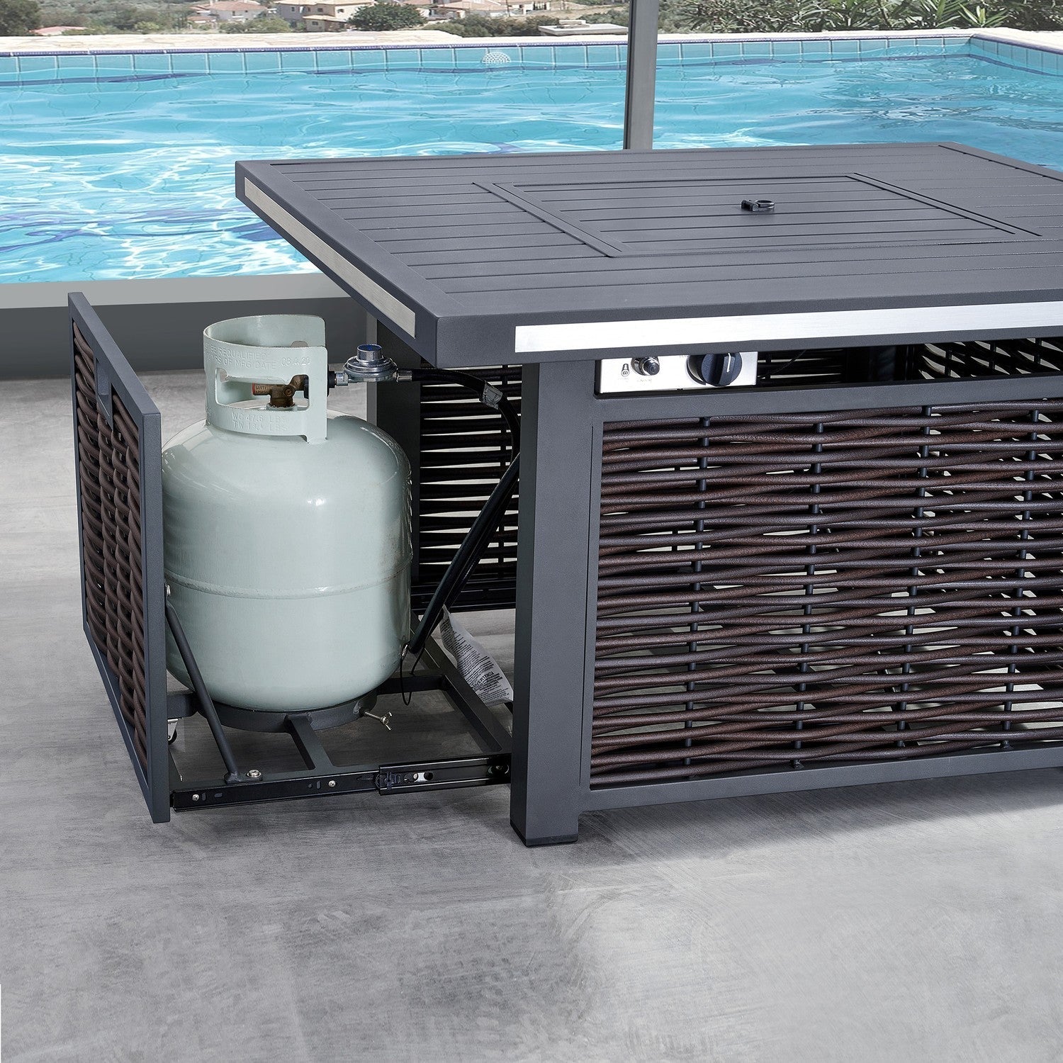 DekoLiving COP30902 Avola Outdoor Patio Set & Firepit
