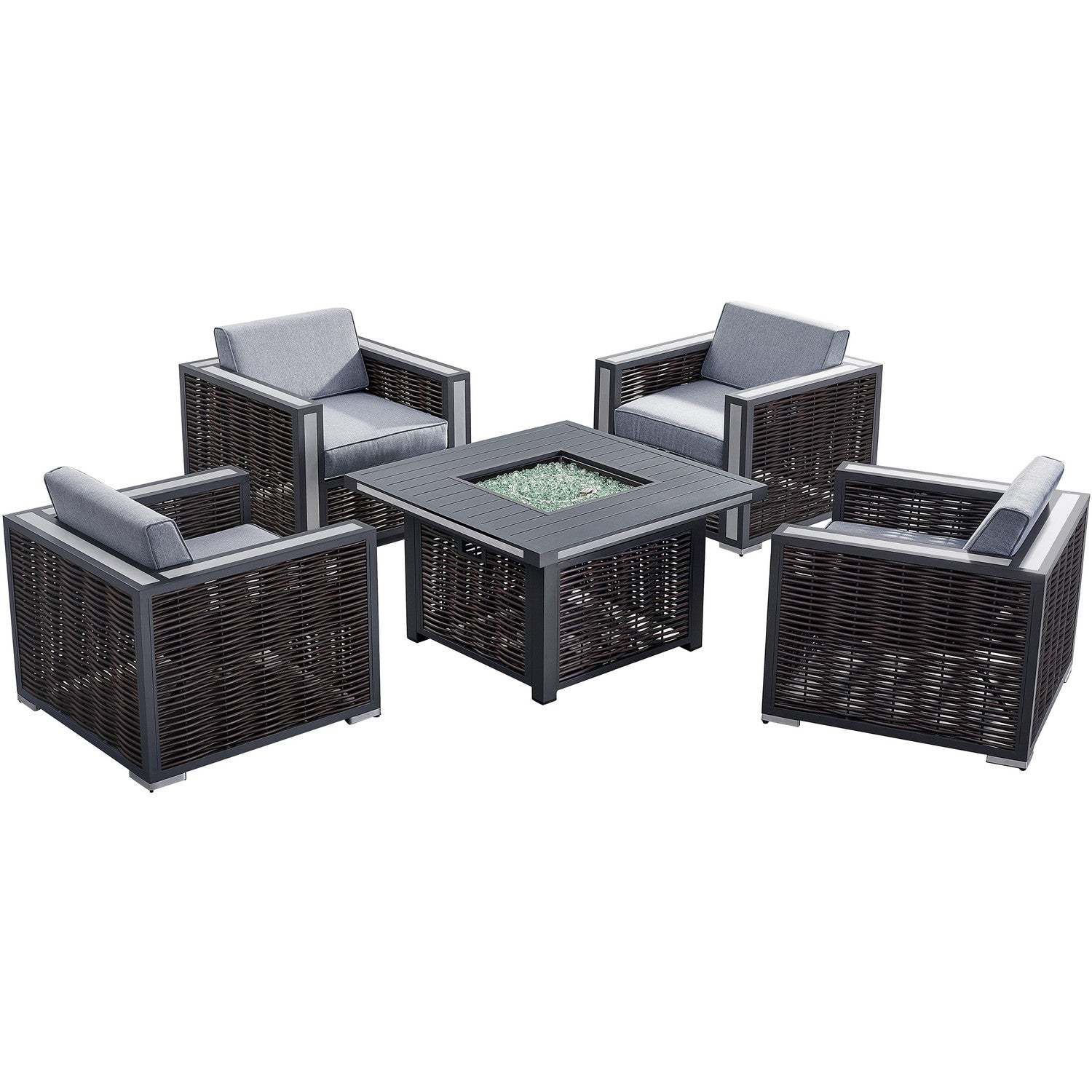 DekoLiving COP30902 Avola Outdoor Patio Set & Firepit