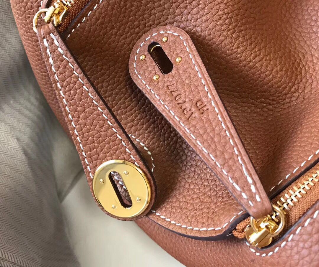 HM Mini Lindy 20cm Gold Clemence Leather