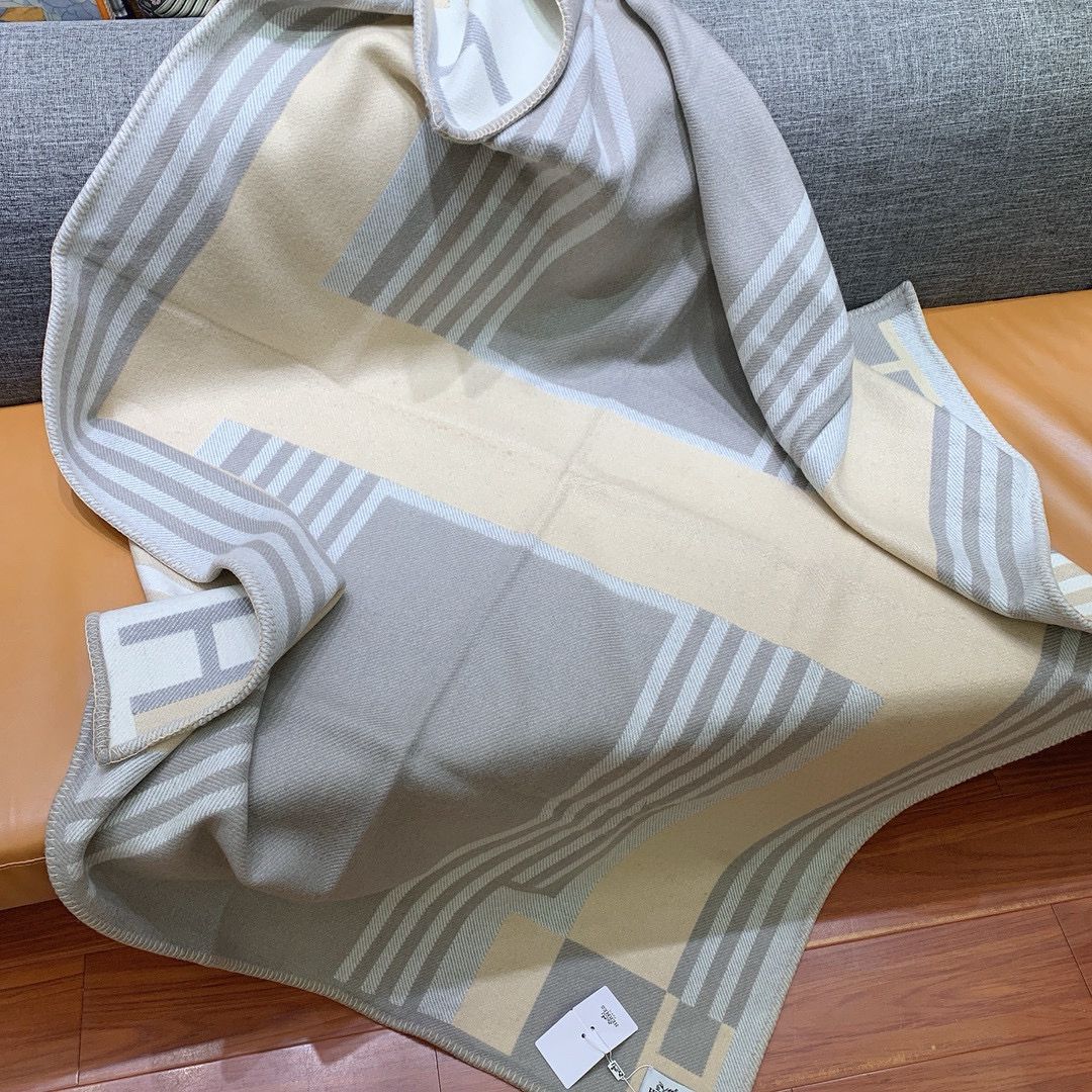 HM Ithaque Blanket Grey Wool Cashmere