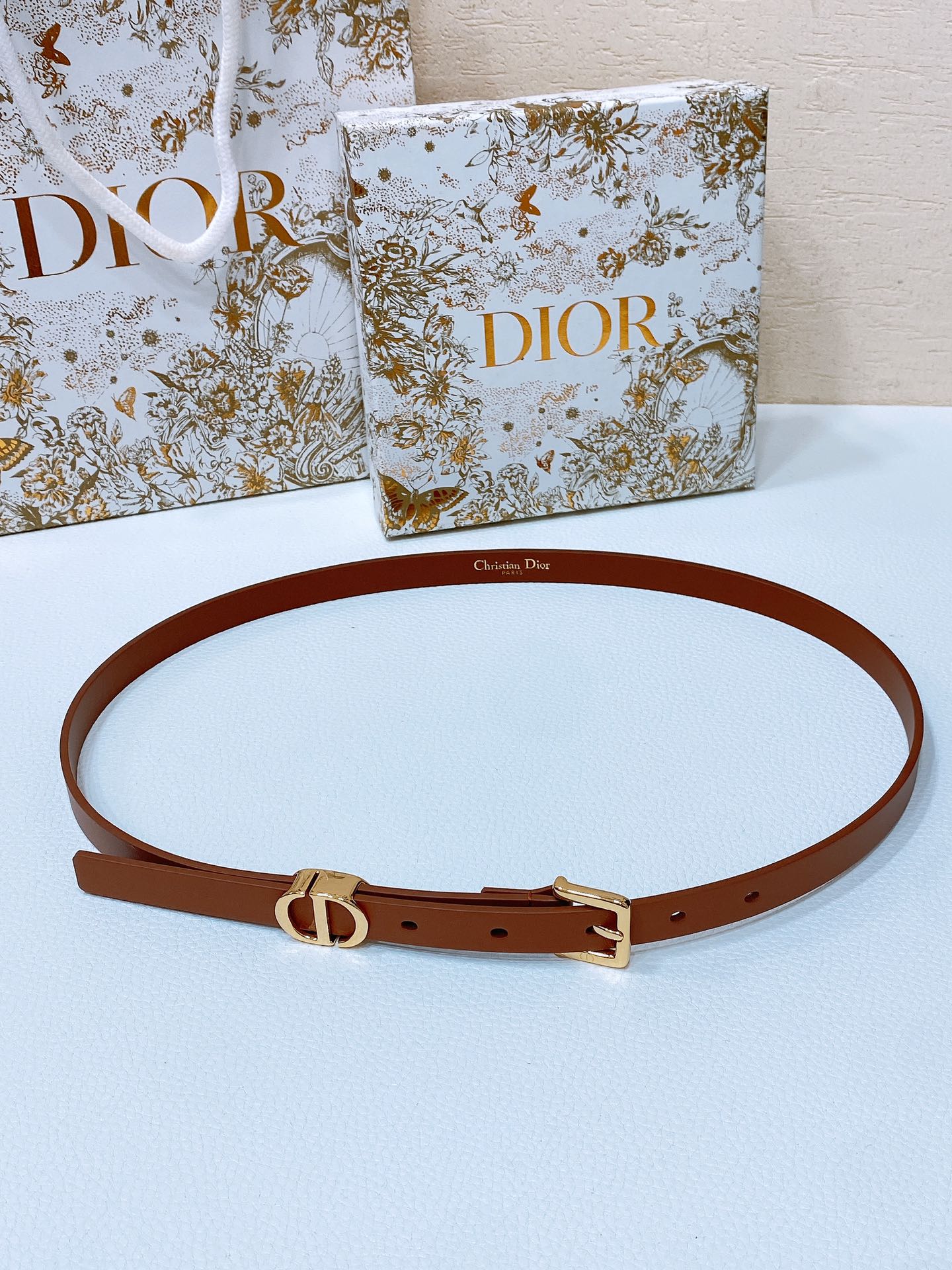 Dior Montaigne Loop Belt 15mm Calfskin 197480