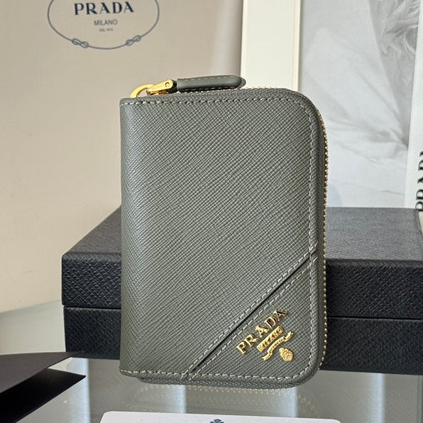 Prada 2026 Wallet 10cm Calfskin With Meta Logo