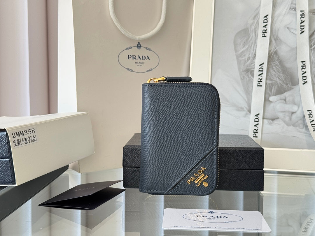 Prada 2026 Wallet 10cm Calfskin With Meta Logo