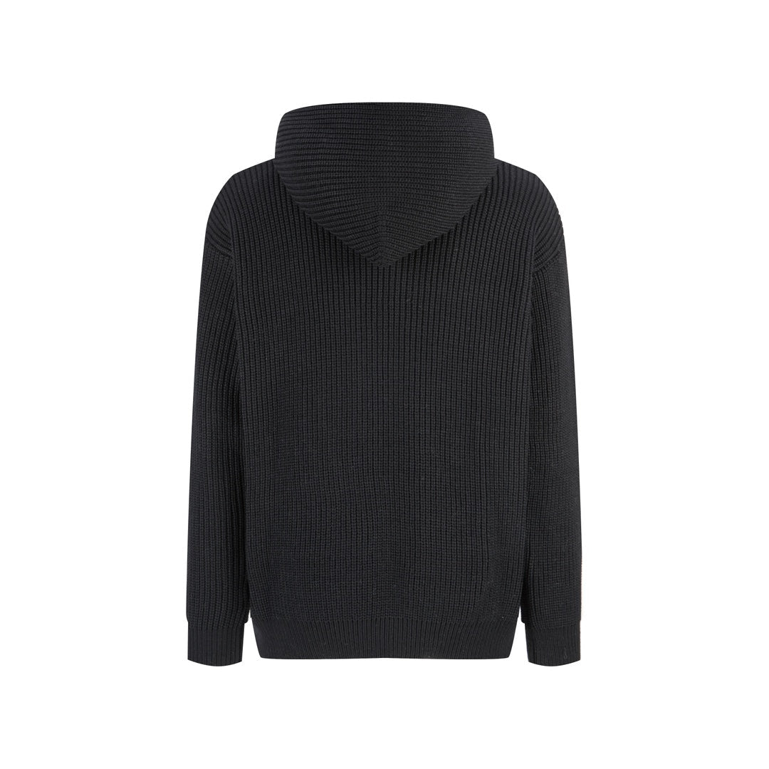 CELINE Patch Embroidered Hoodie Sweater Wool Cotton