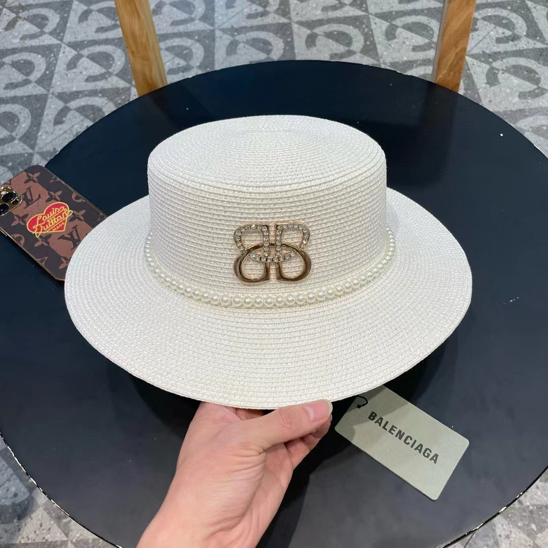 Balenciaga Logo Straw Hat 219086