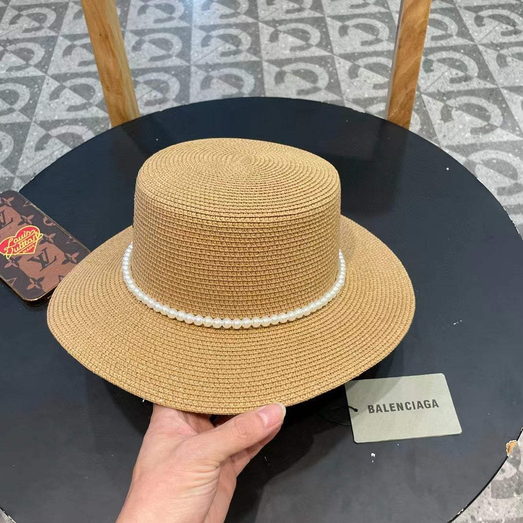 Balenciaga Logo Straw Hat 219086