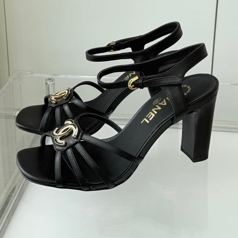 Chanel 2026 Slingback Square Heels 8.5cm Leather Sheepskin 823415