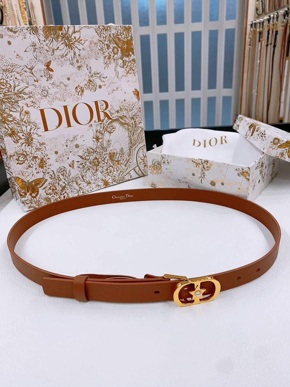 Dior Lucky 30 Montaigne Star CD Belt Cowhide 186319