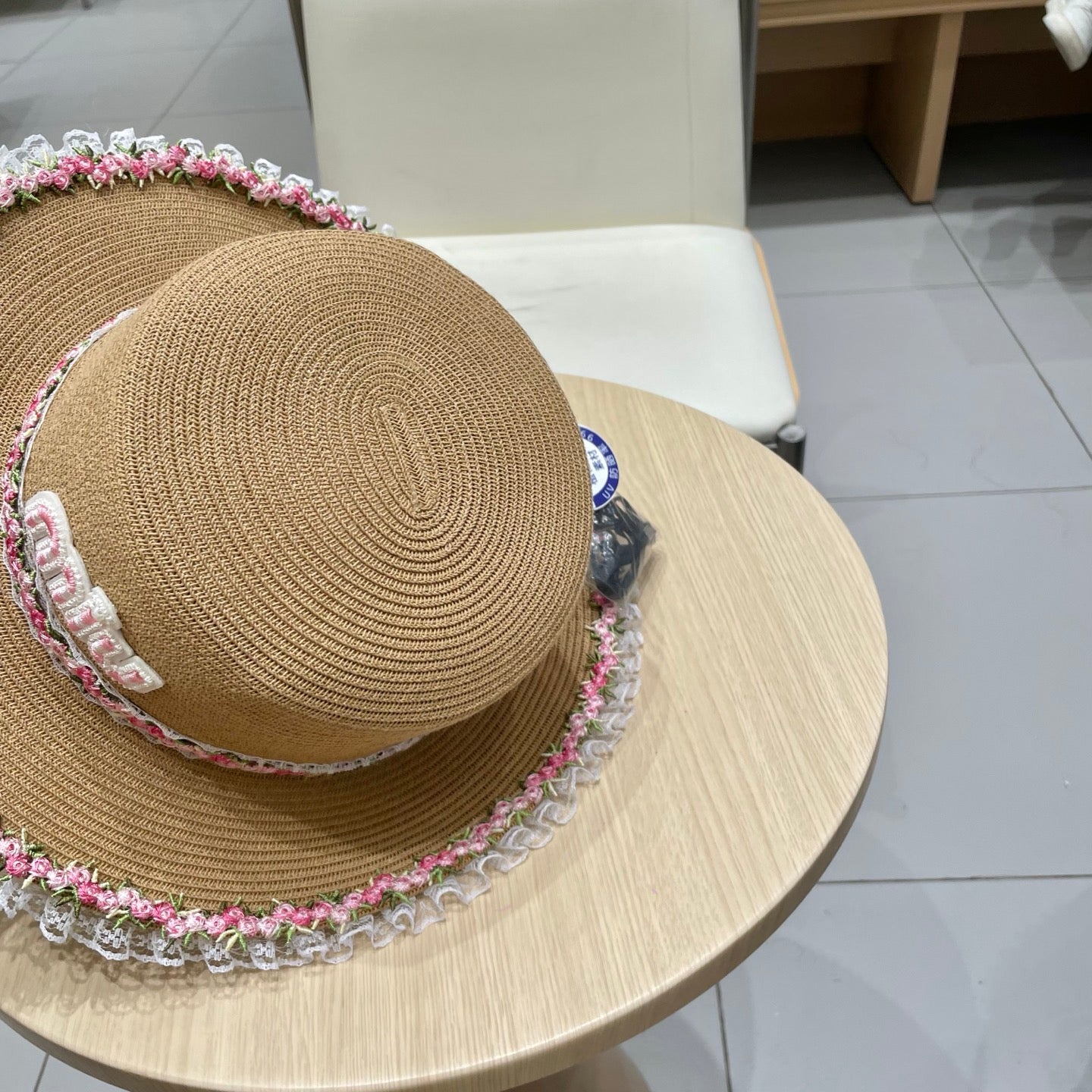 Miumiu Braided Straw-trimmed Bowl Hat 219091