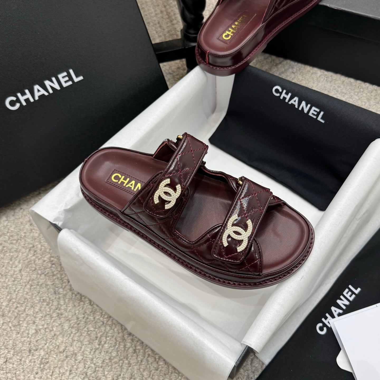 CC 25S Dad Sandal Mule Calfskin Mop Logo