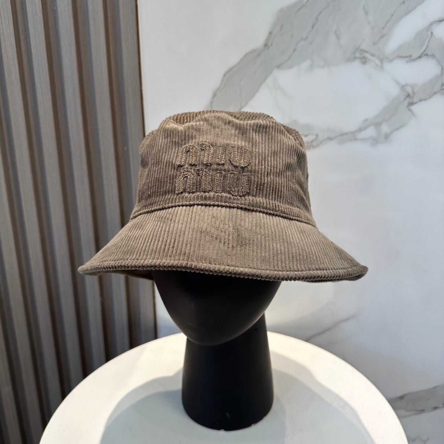 Miumiu Logo Corduroy Bucket Hat 211730
