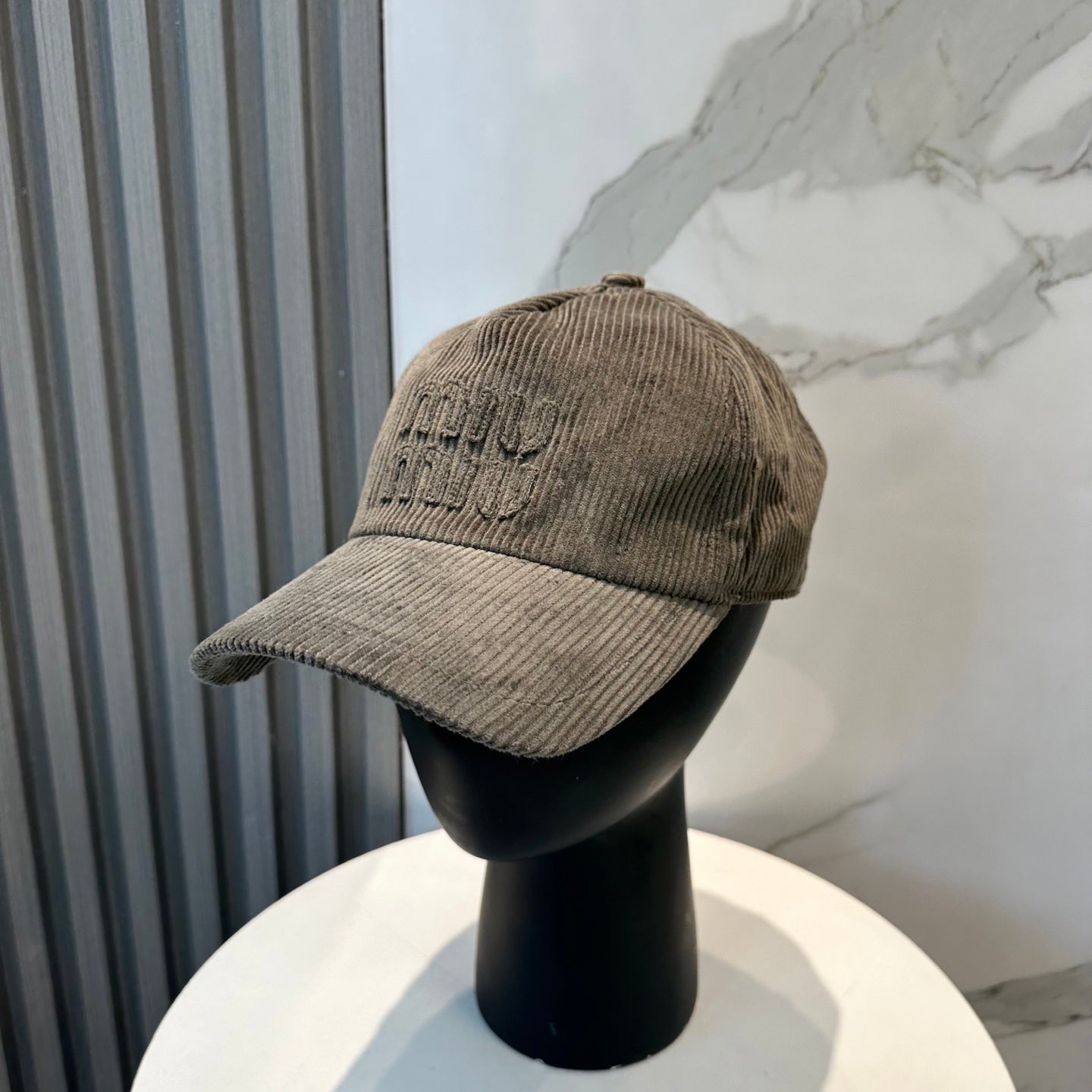 Miumiu Logo Corduroy Hat 211737
