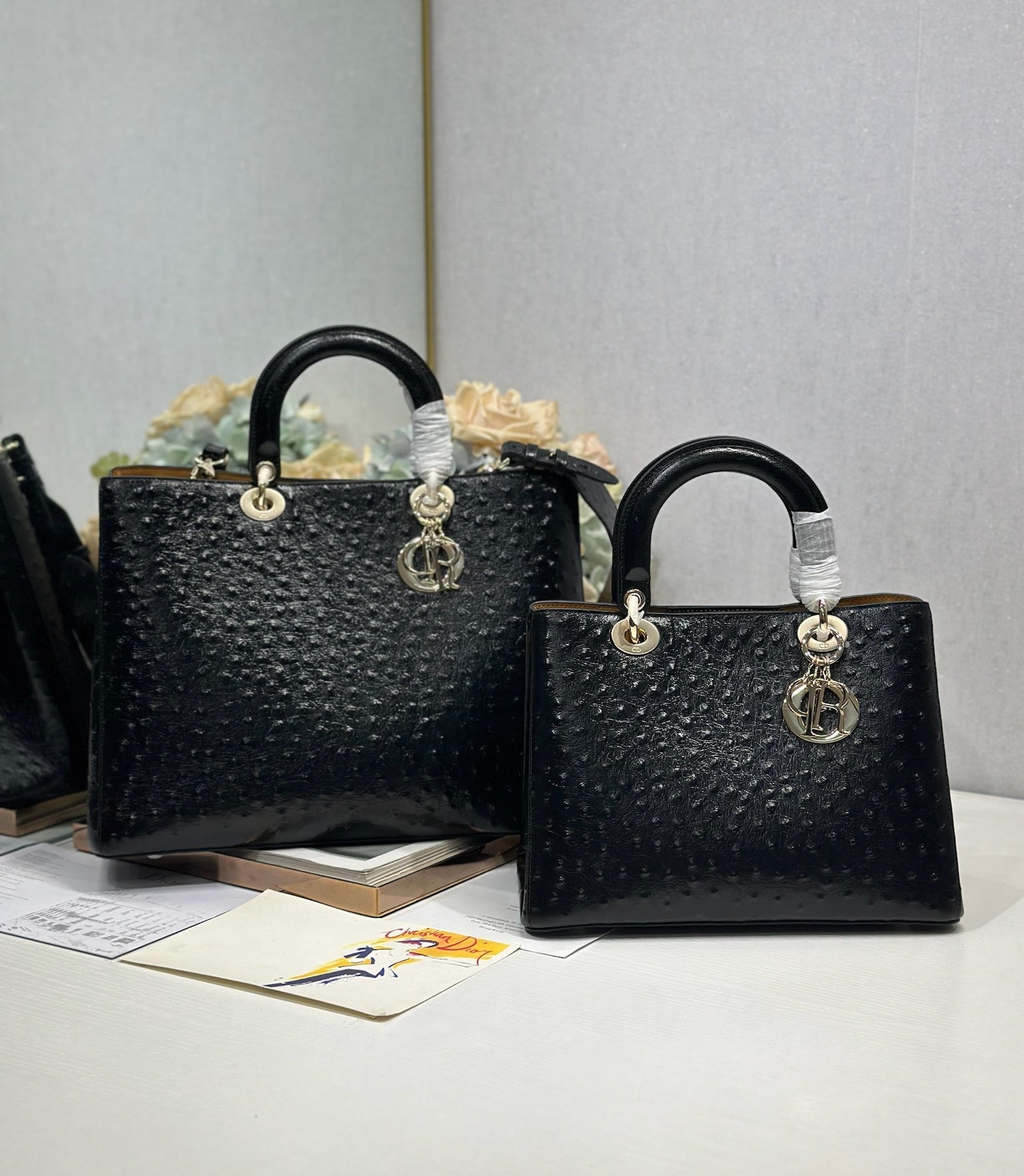 Dior 2026 Toujours Bag Black Embossed Calfskin 288195