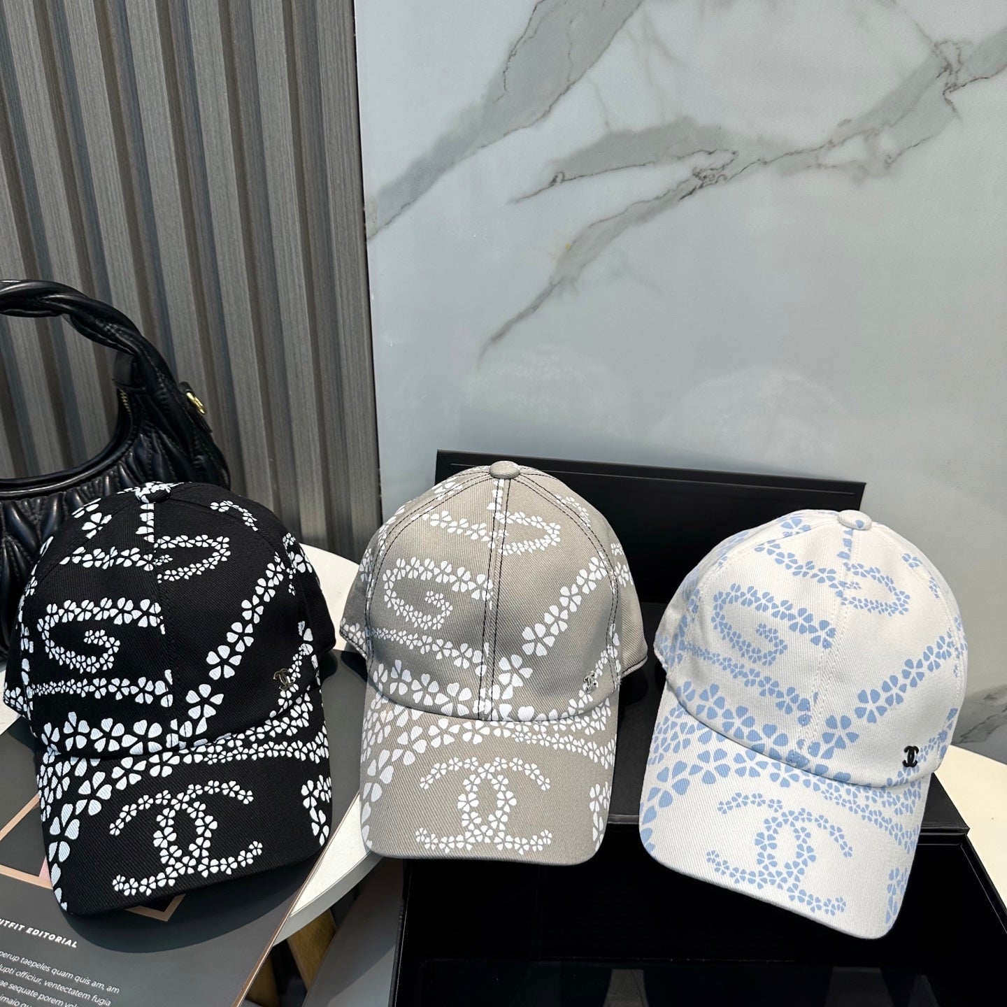 Chanel Baseball Cap With CC Logo And Floral Pattern Cotton 237368