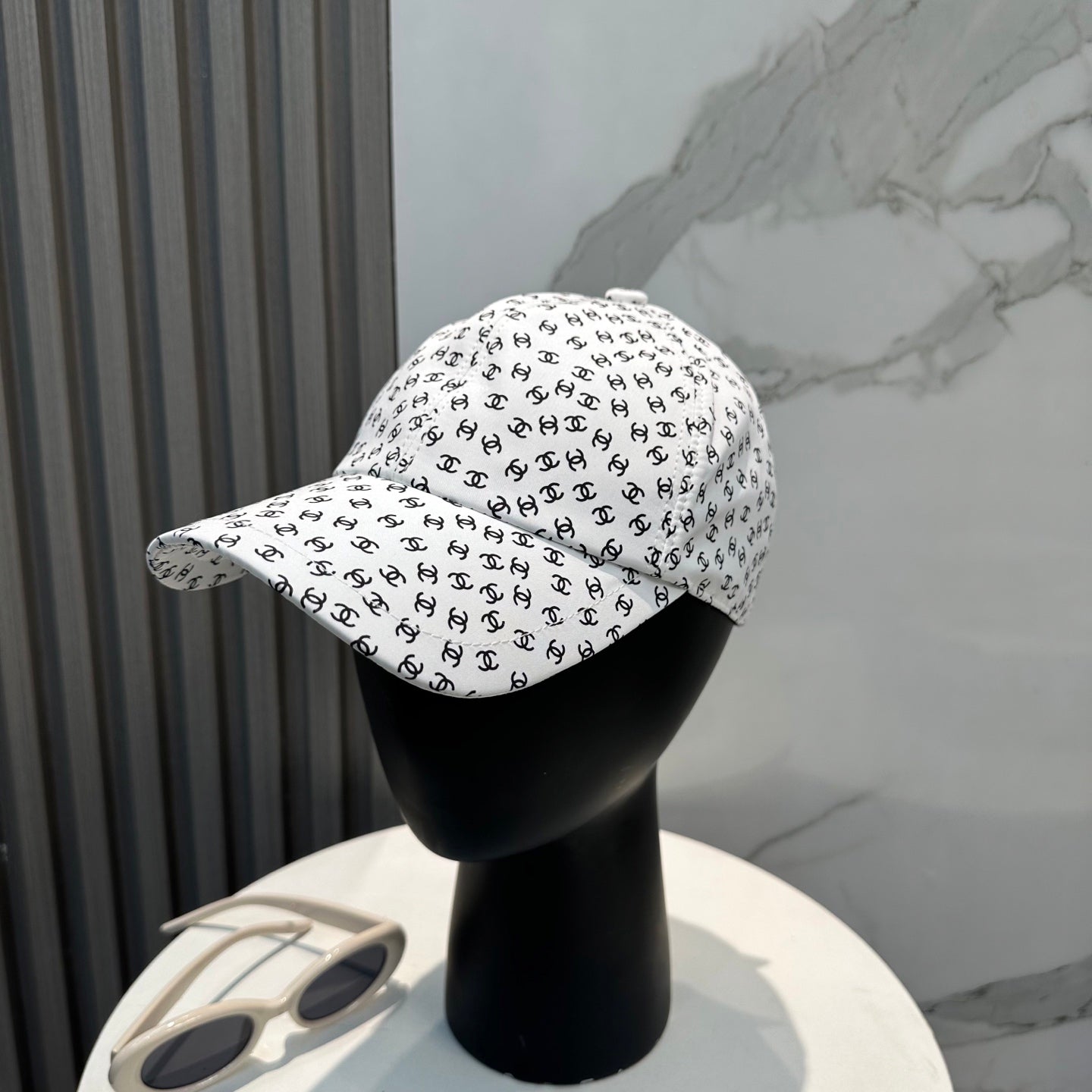 Chanel Baseball Cap With CC Logo Pattern Cotton 237376