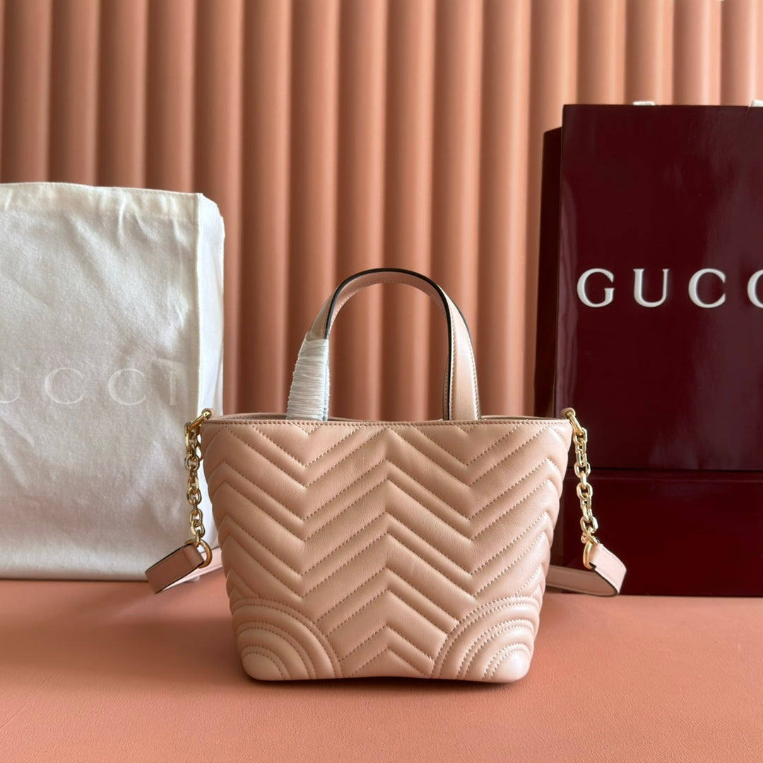 GG 2025 Marmont Tote Bag Pink Sheepskin