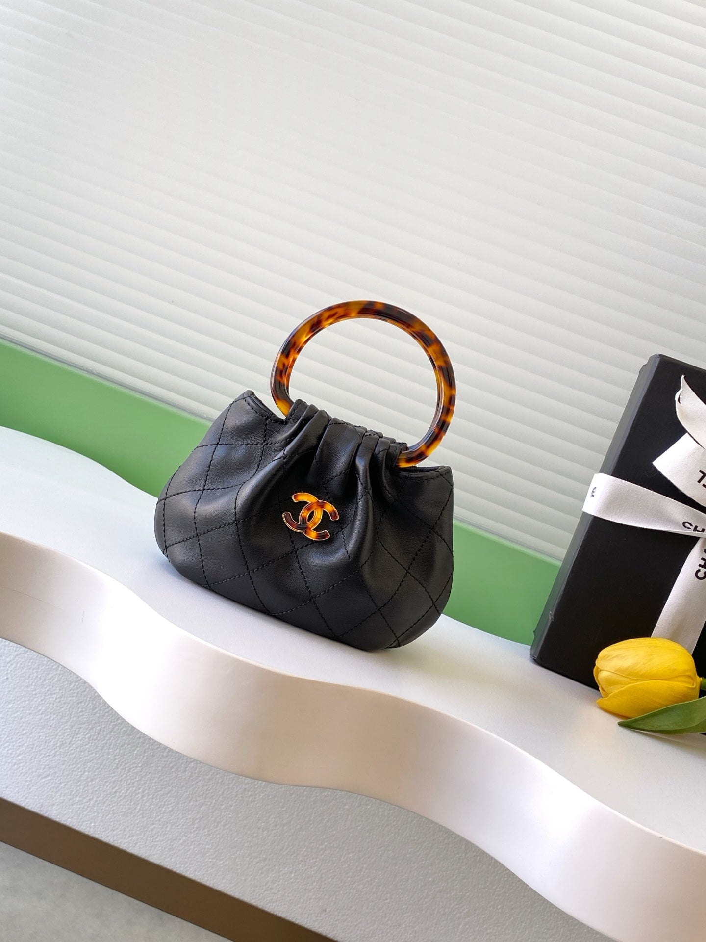 Chanel 2026 Mini Pouch 12cm Tortoiseshell Leather Effect Plexi