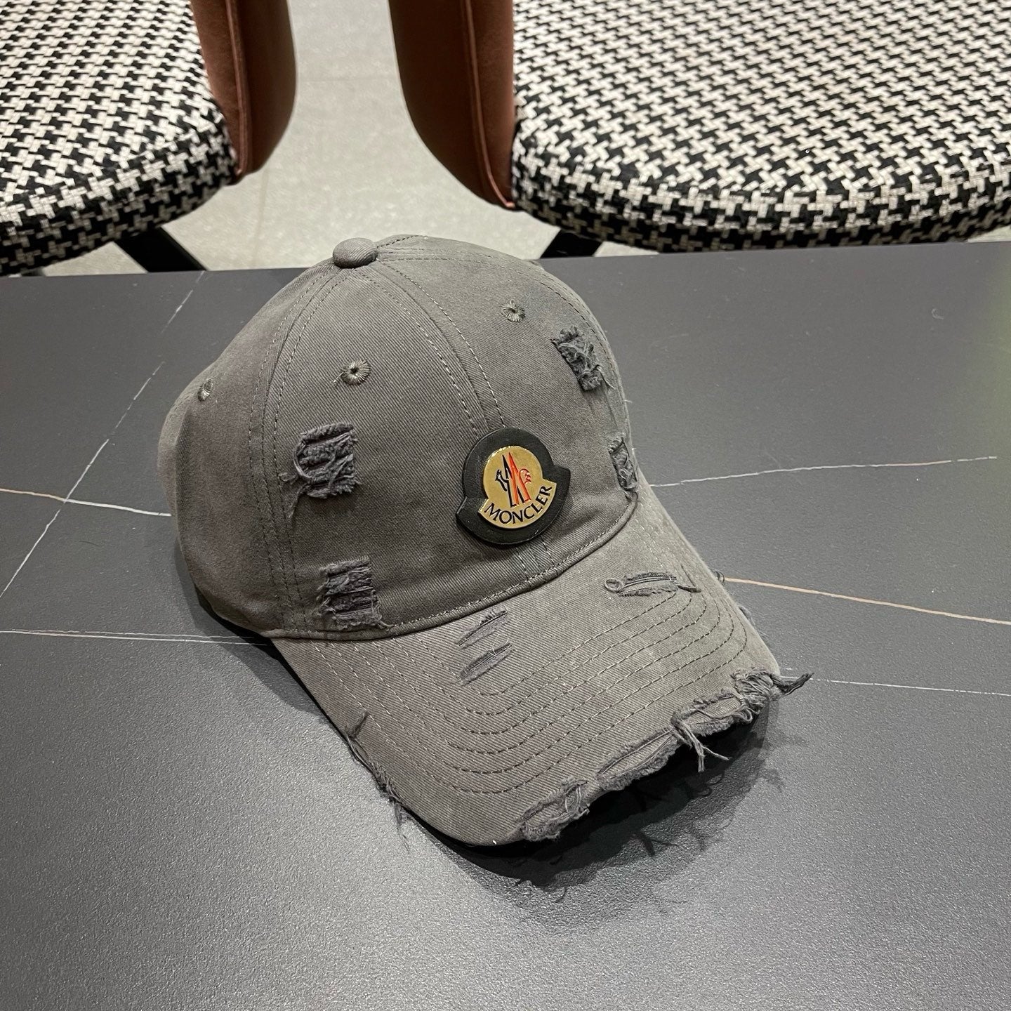 Moncler Logo Denim Baseball Hat 213487