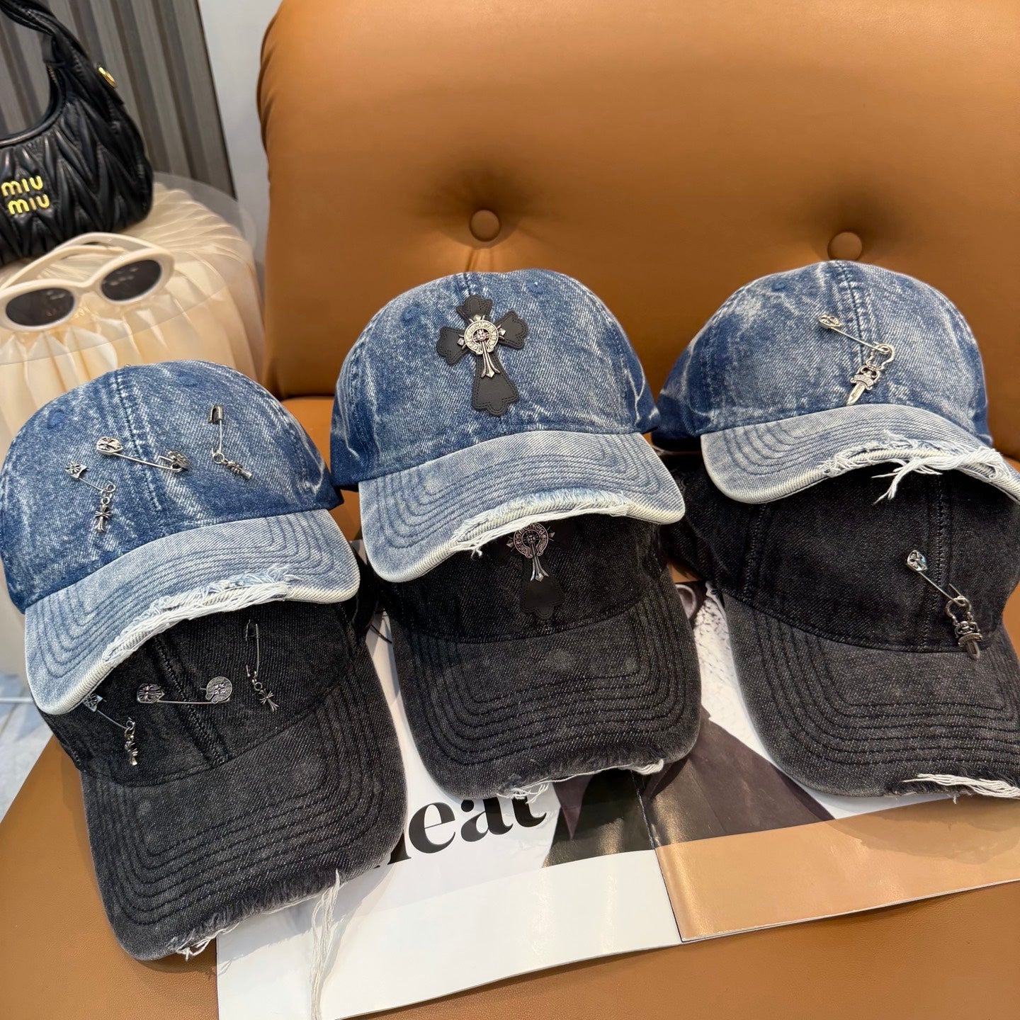 Chrome Hearts Washed Denim Baseball Cap 249996