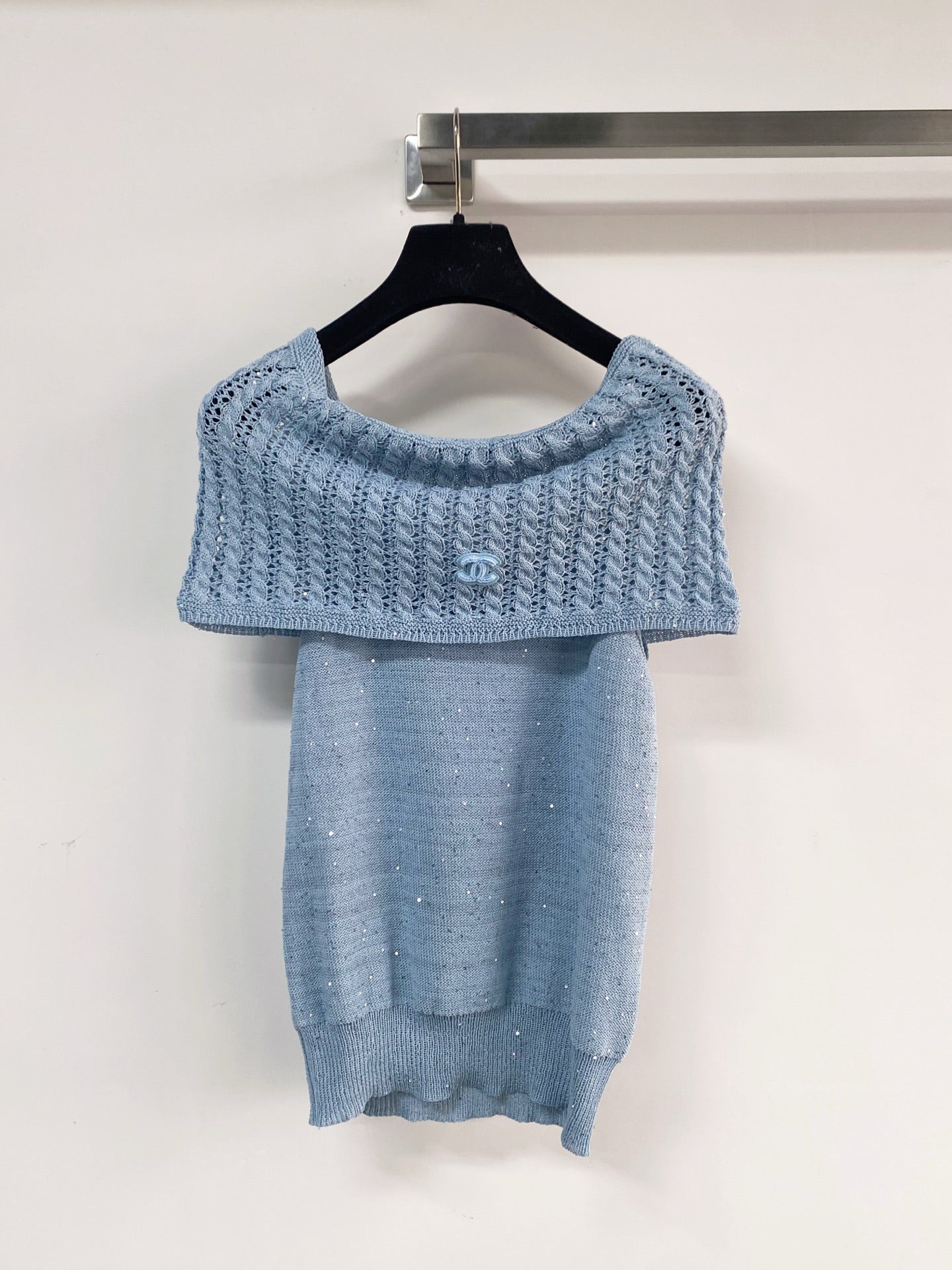 Chanel 2026 Off-the-shoulder Knitted Top Wool Cashmere