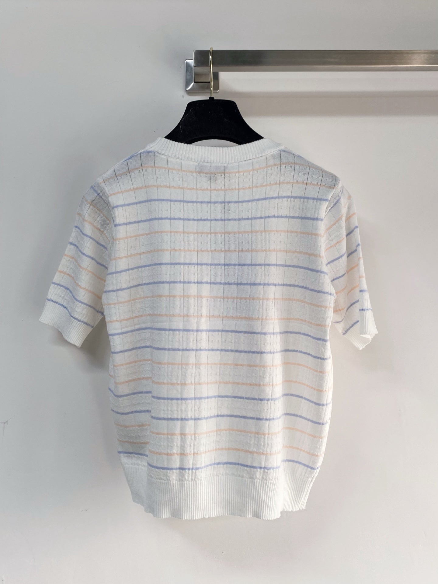 Chanel 2026 Short-sleeved T-shirt Green White Cashmere Wool 149440