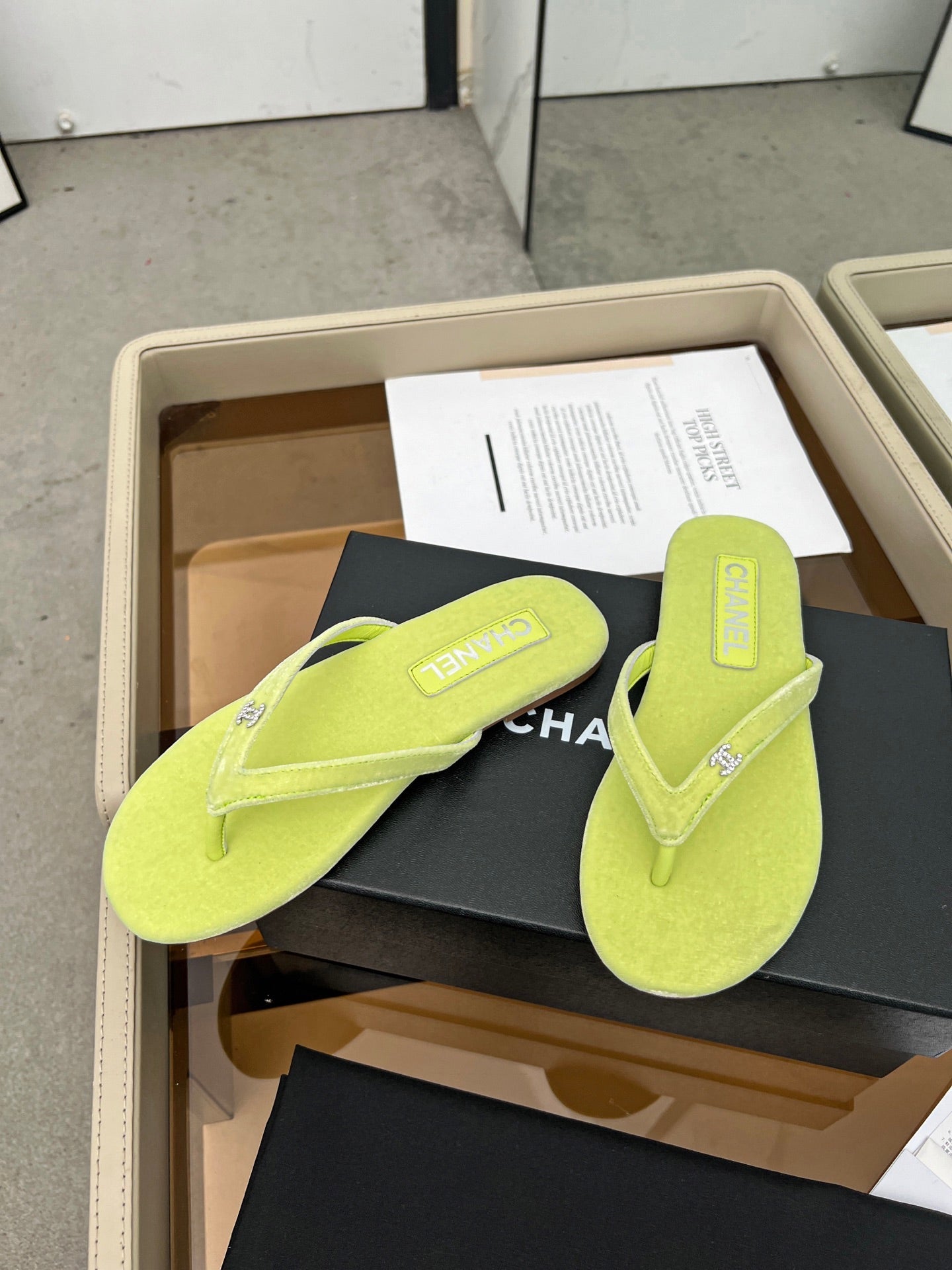 Chanel 2026 Kiss's Flipflops Sheepskin Velvet 802295