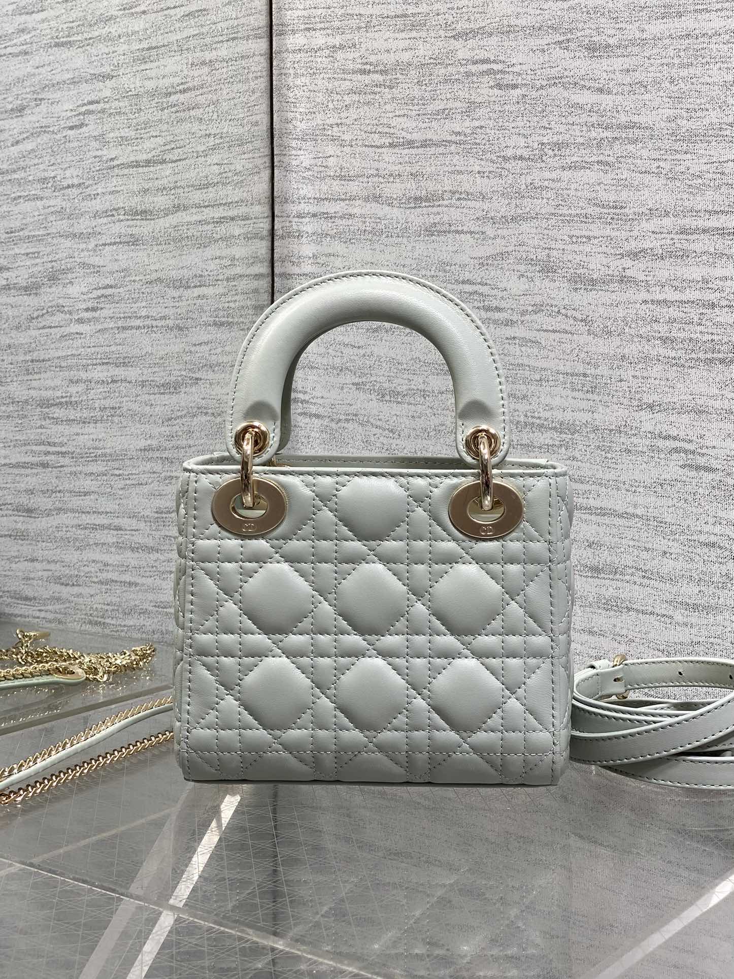 Dior 2026 Bow Lady Dior Lily Green Cannage Lambskin 286533