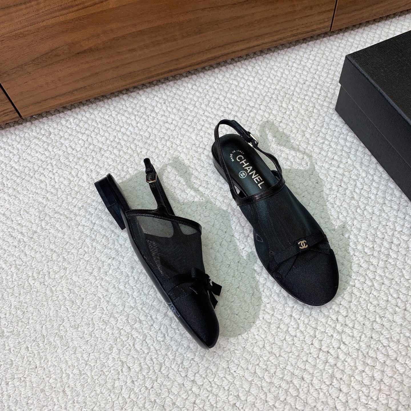 Chanel 2026 Slingback Flats Mesh Grosgrain 792615