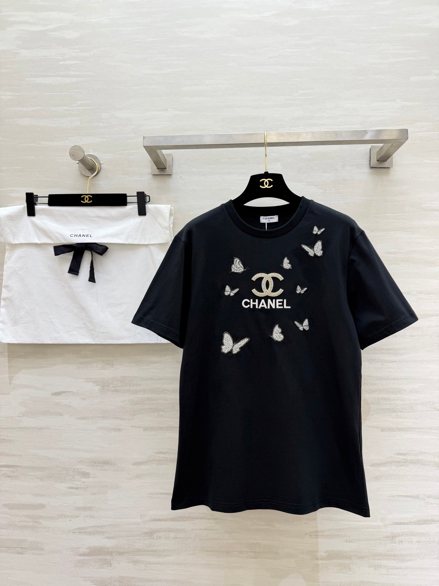 Chanel 2026 Butterfly Embroidered Beaded T-Shirt 367587