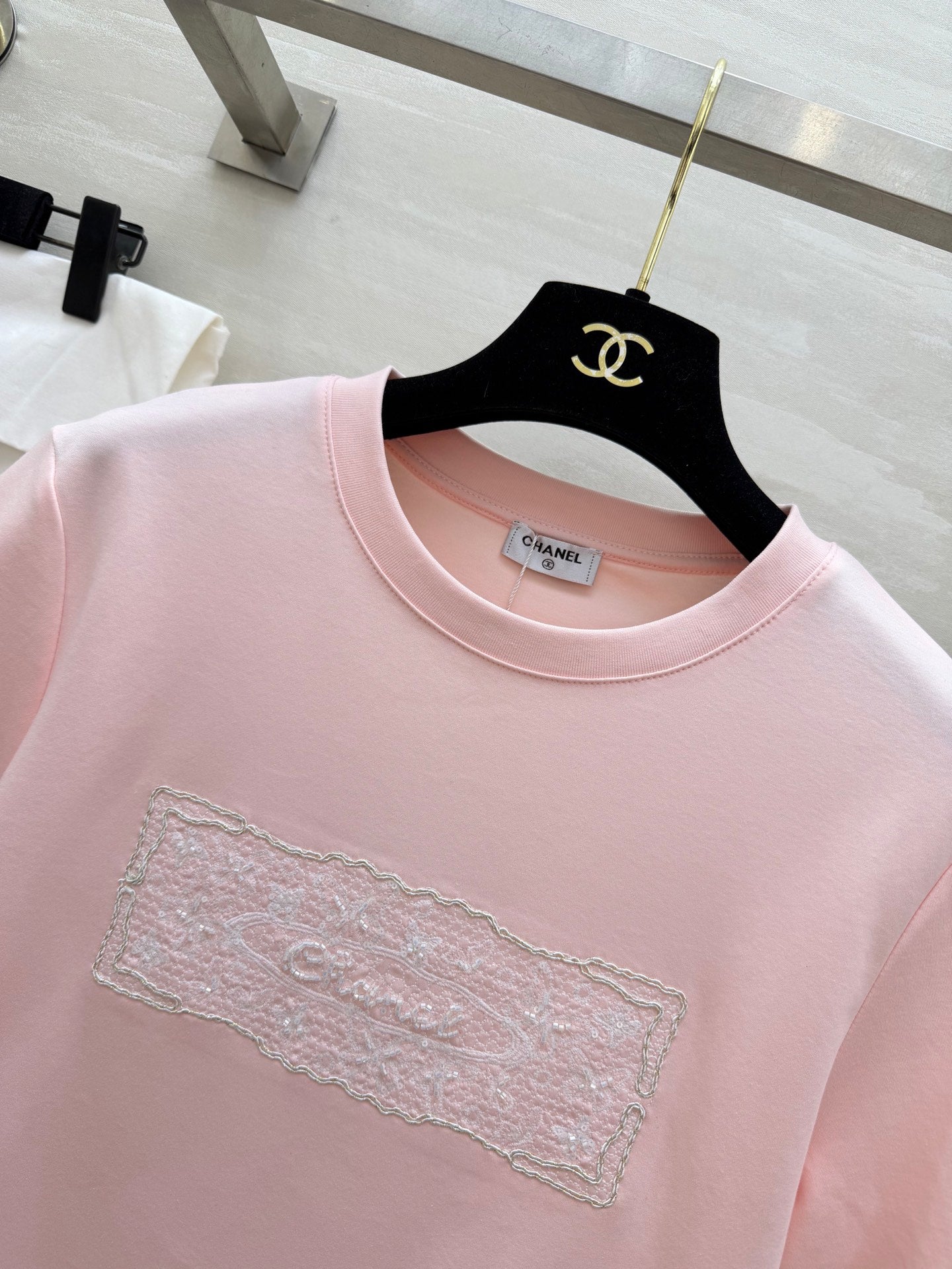 Chanel 2026 Embossed Embroidered T-Shirt Cotton 195020