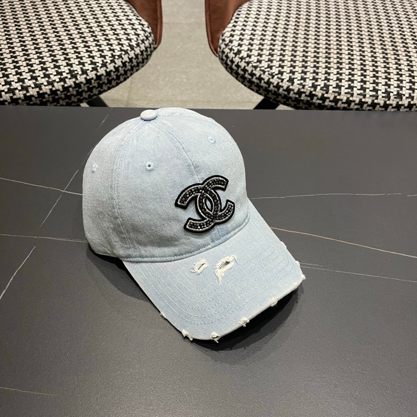 Chanel Denim Baseball Hat 211595