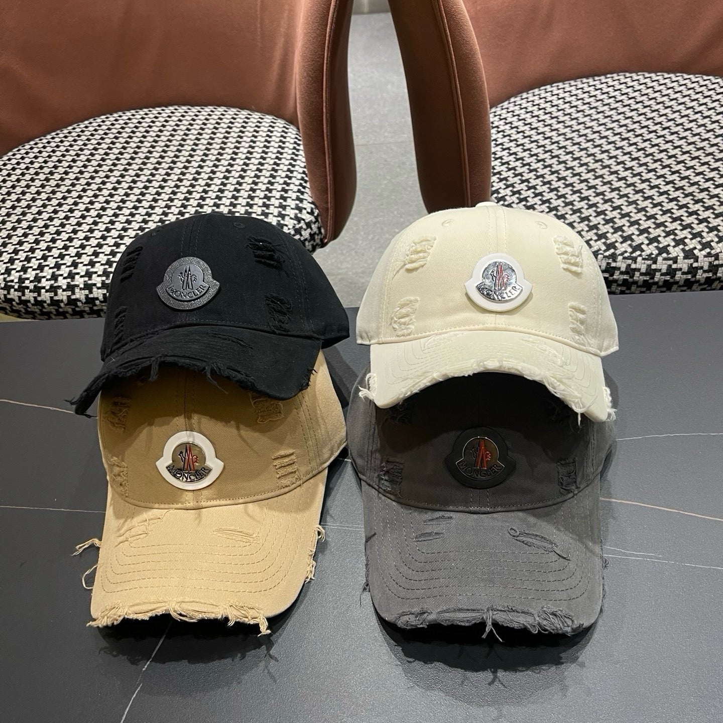 Moncler Logo Denim Baseball Hat 213487