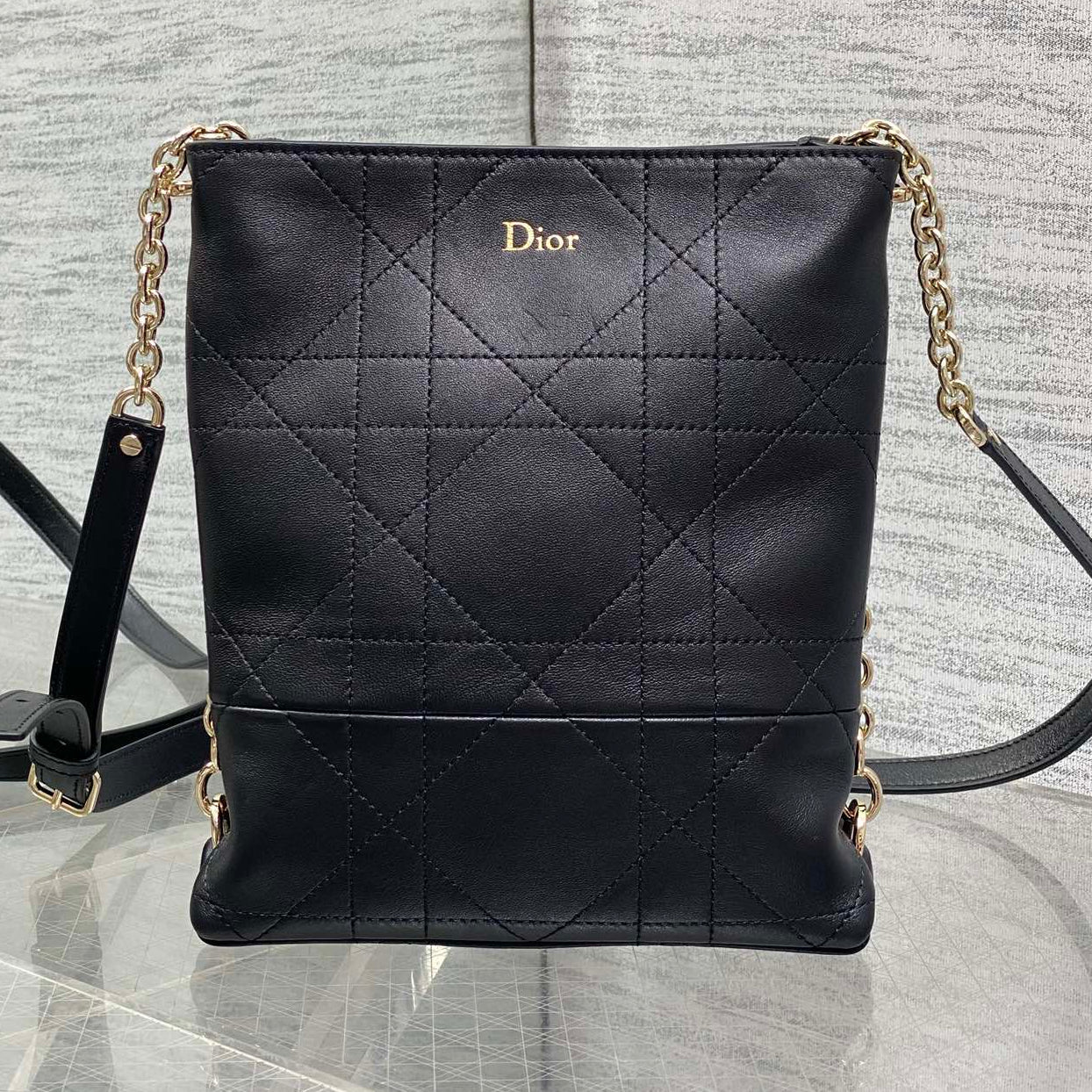Dior 2026 Trianon Hobo Chain Bag 21cm Lambskin 289177