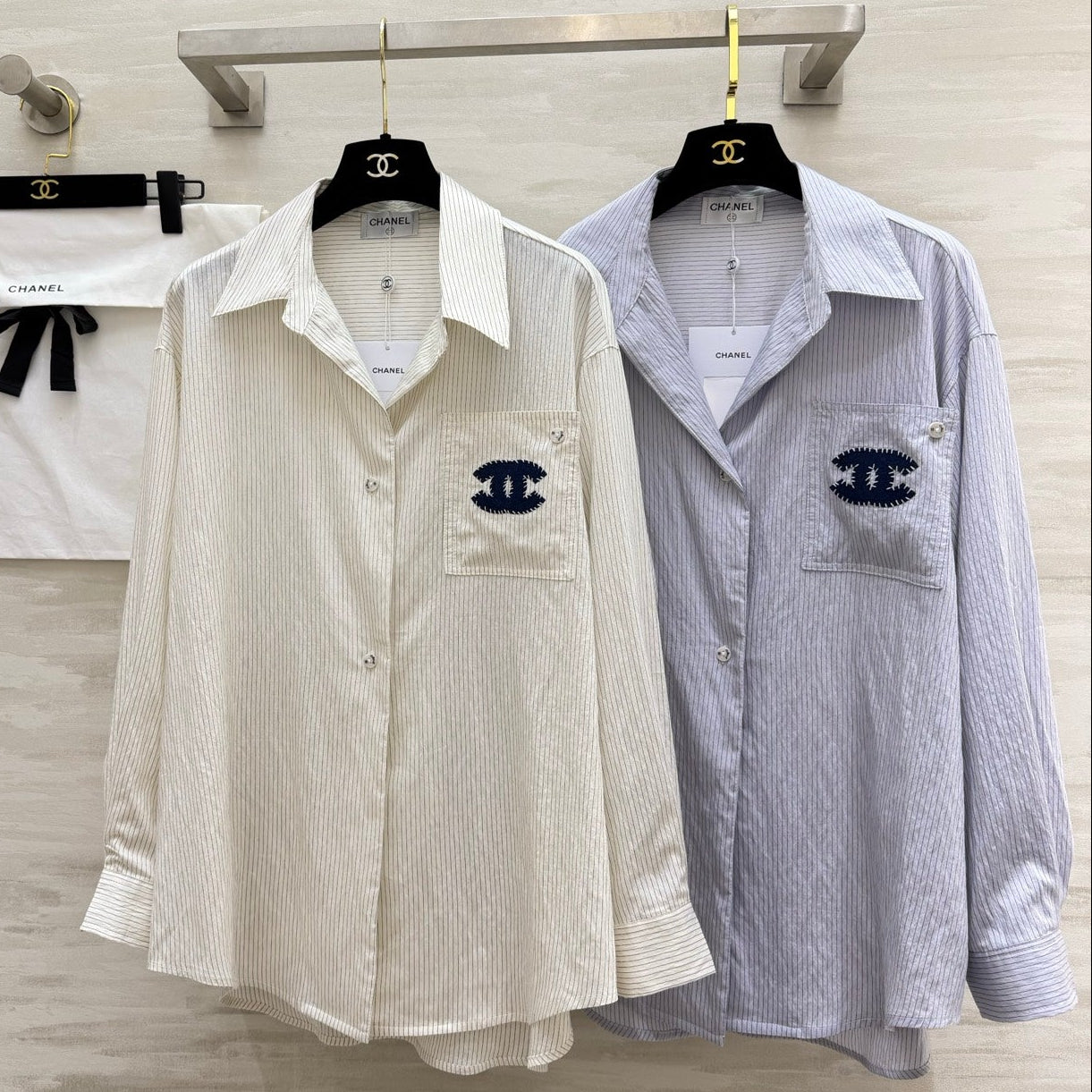 Chanel 2026 Striped Shirt Cotton 224355