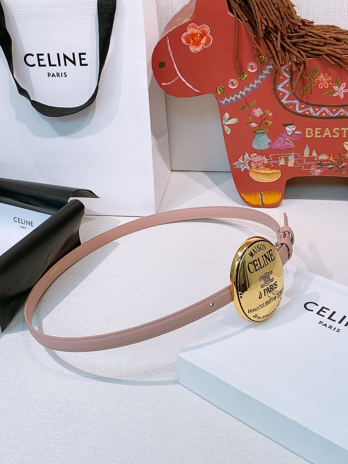 Celine Maison Belt 13mm Taurillon Leather