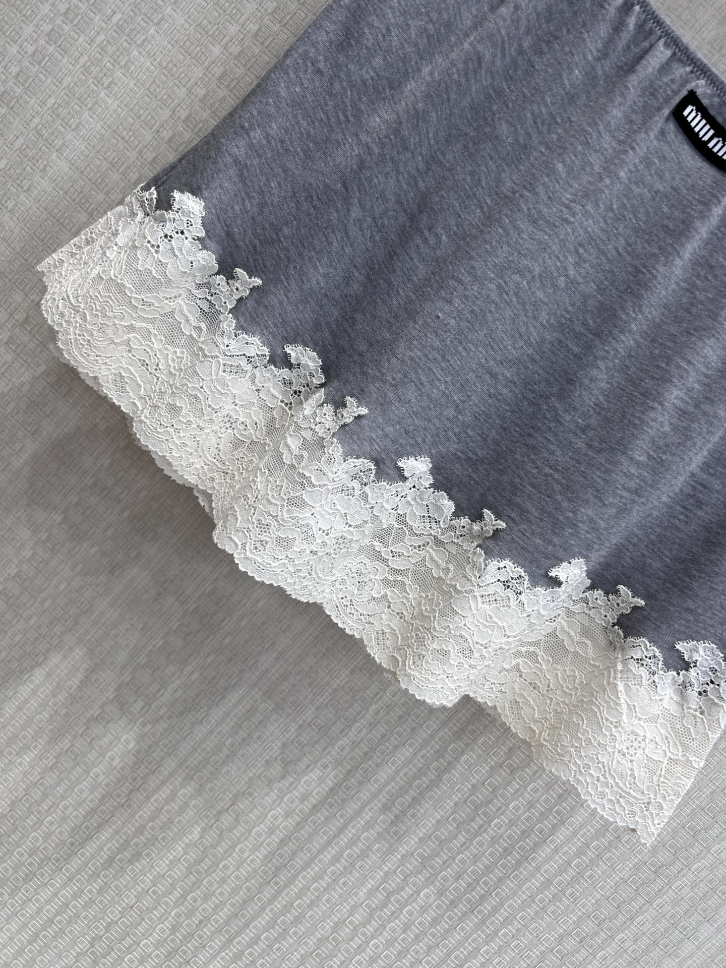 Miumiu 2026 Lace Set Grey White Cotton