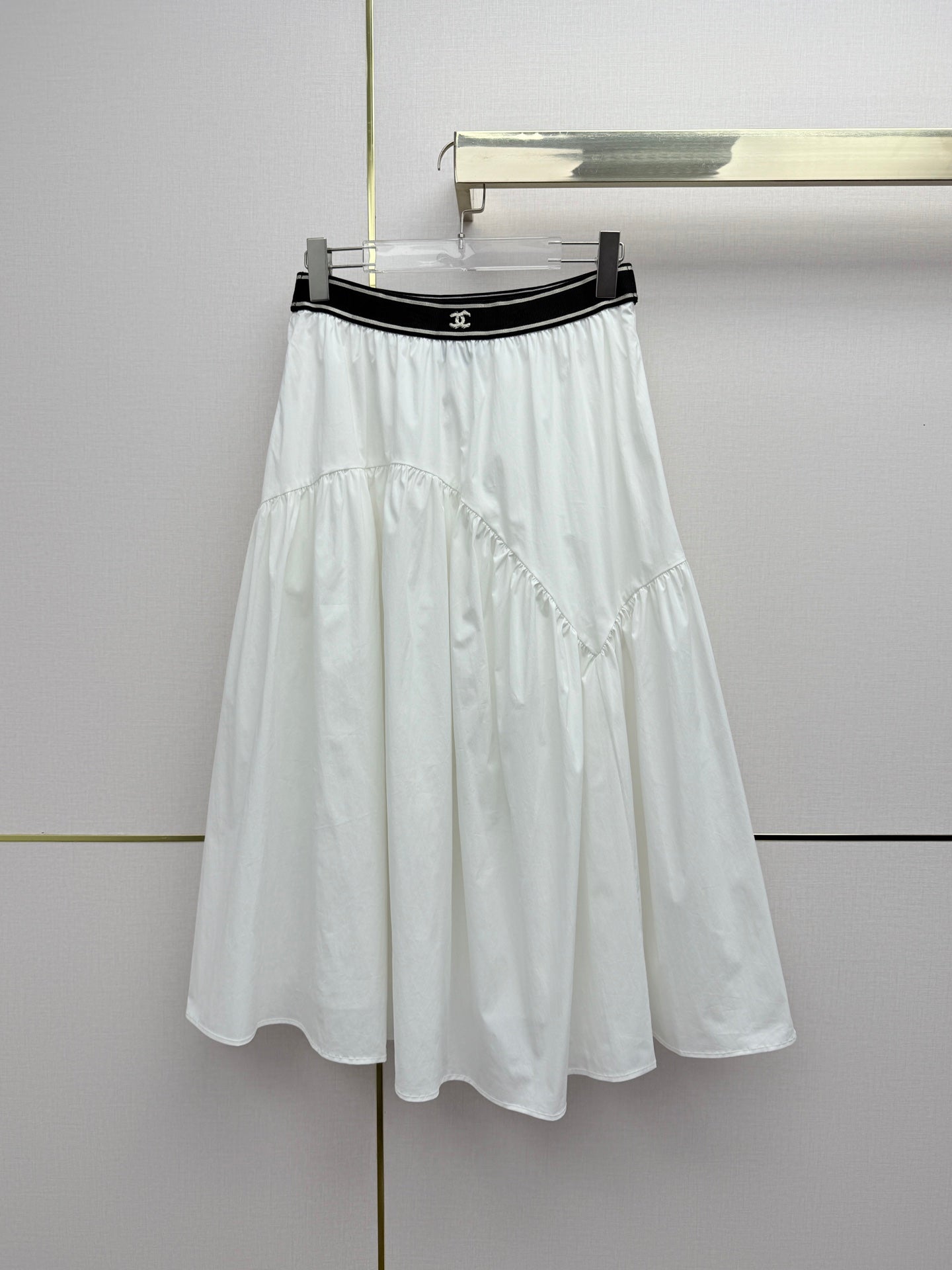 Chanel 2026 Elastic Waistband With Brand Midi Skirt Cotton 367700