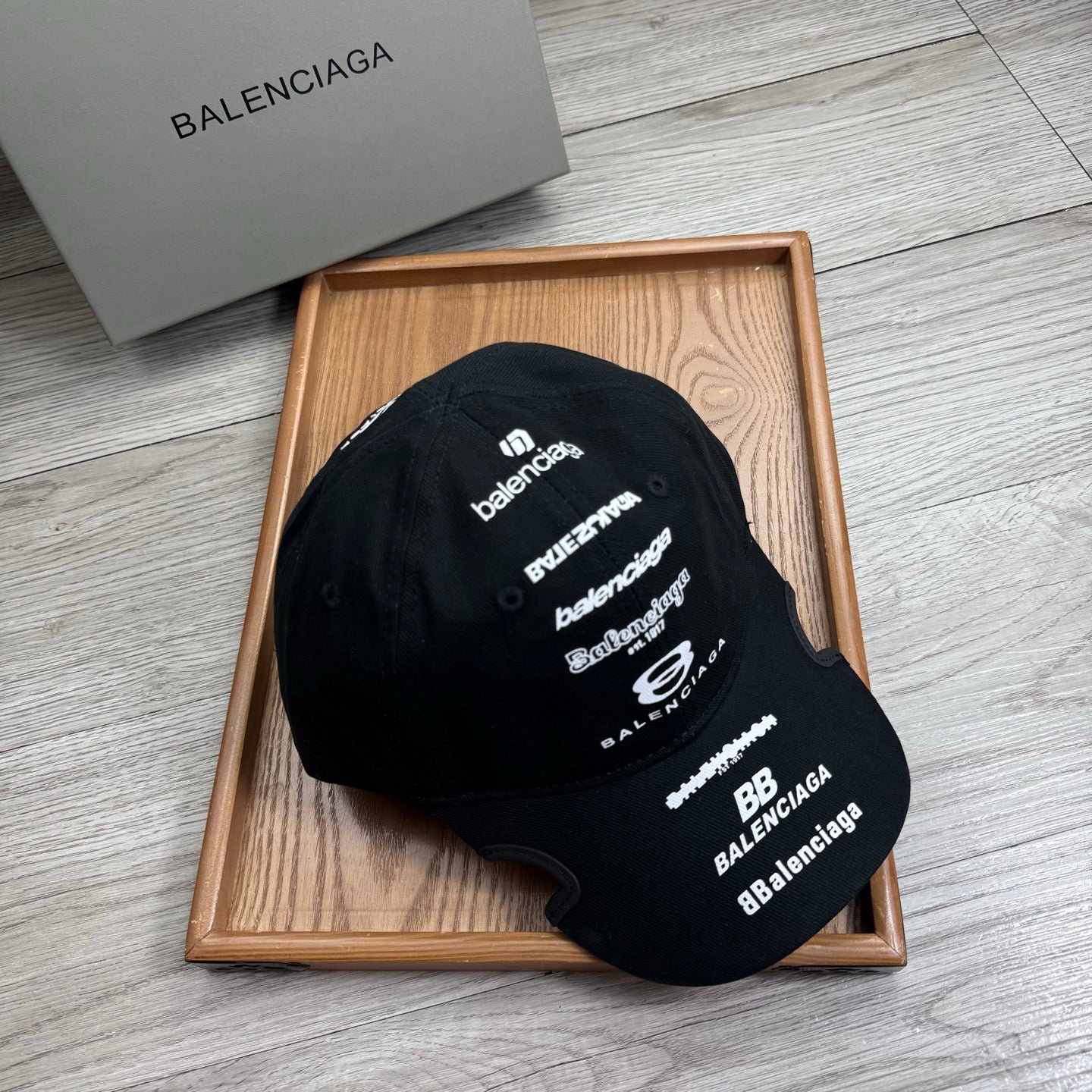 Balenciaga Embroidered Distressed Cotton-twill Baseball Cap 240575