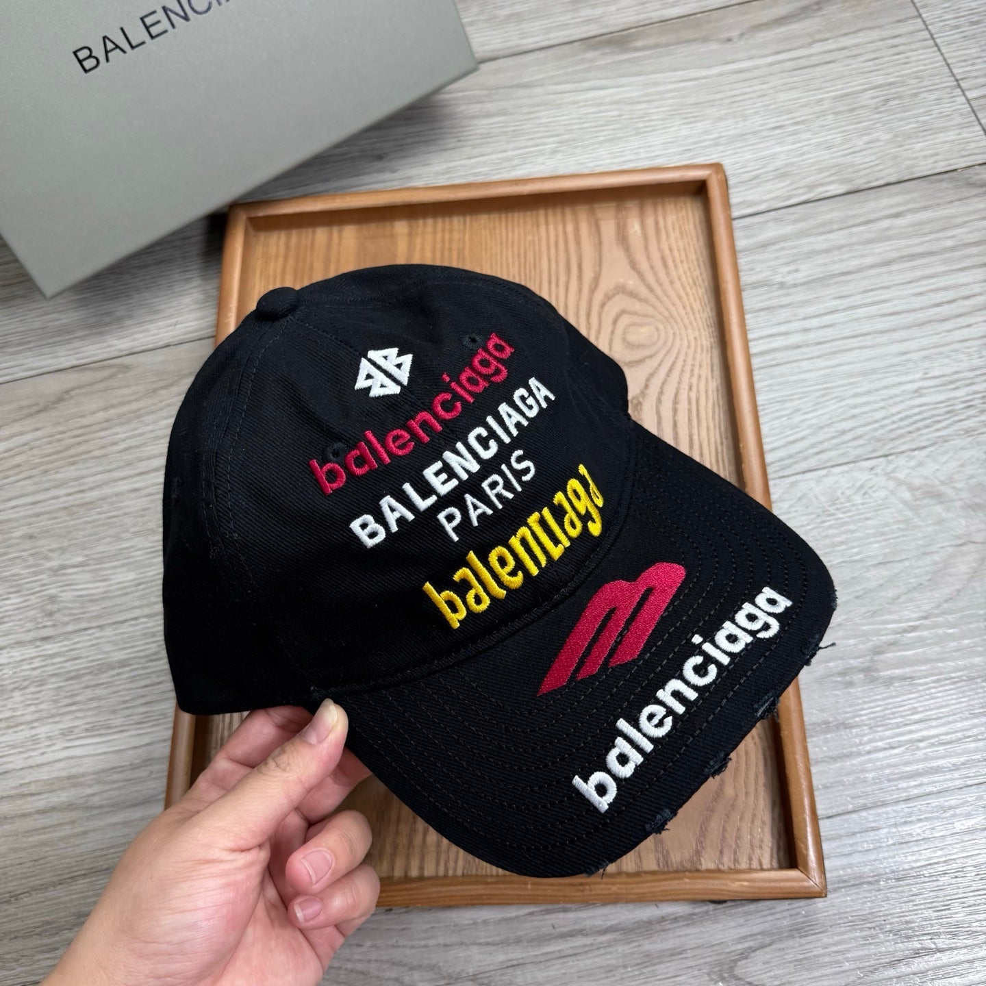 Balenciaga Multi-colored Embroidered Logo Baseball Cap 240579
