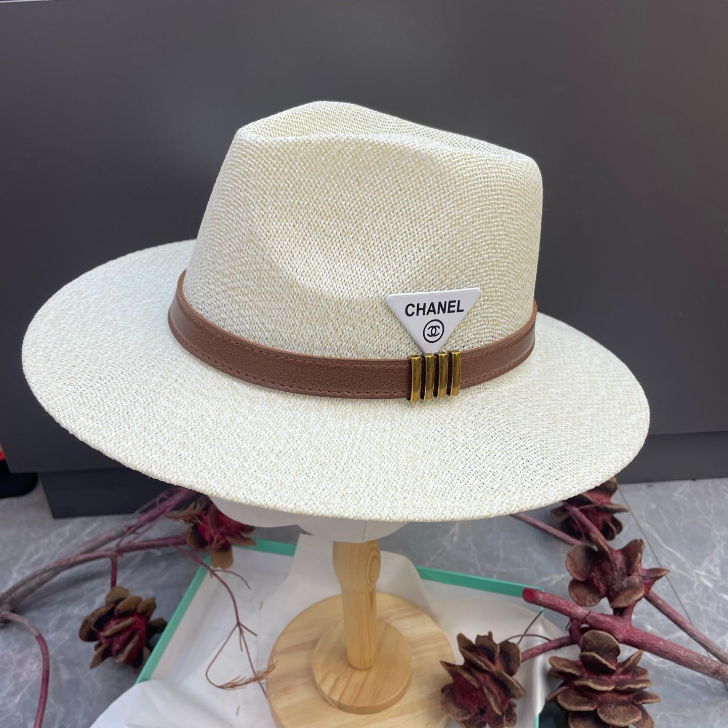 Chanel Fedora Straw Hat 215967