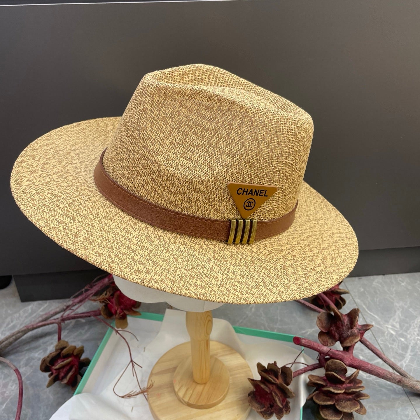 Chanel Fedora Straw Hat 215967
