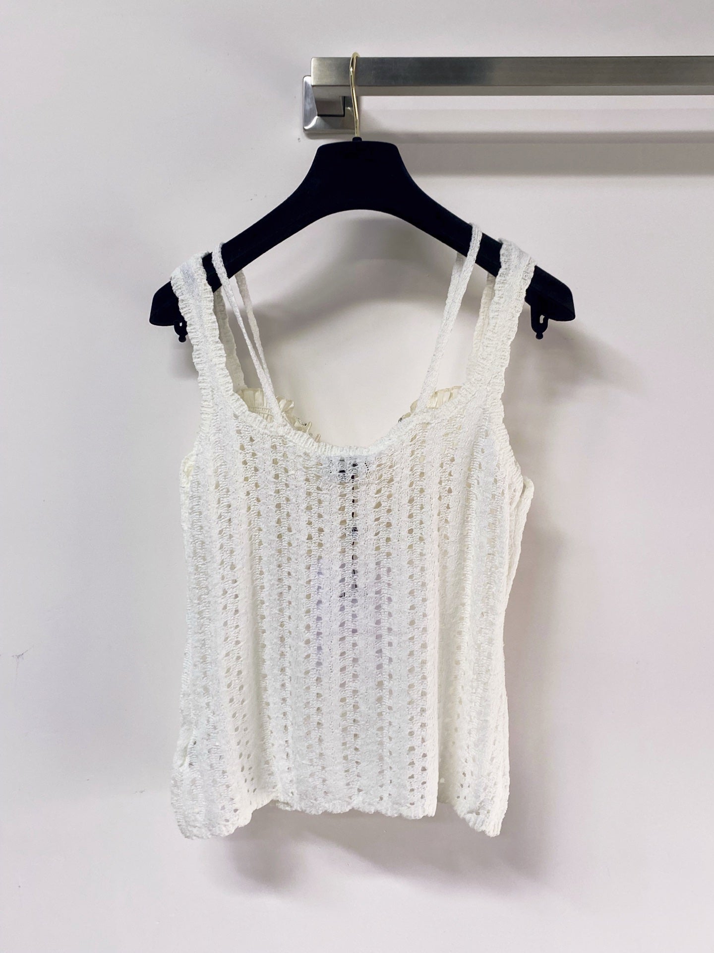 Chanel 2026 Knit Bustier Top Wool Laine With Satin Detailing 471895