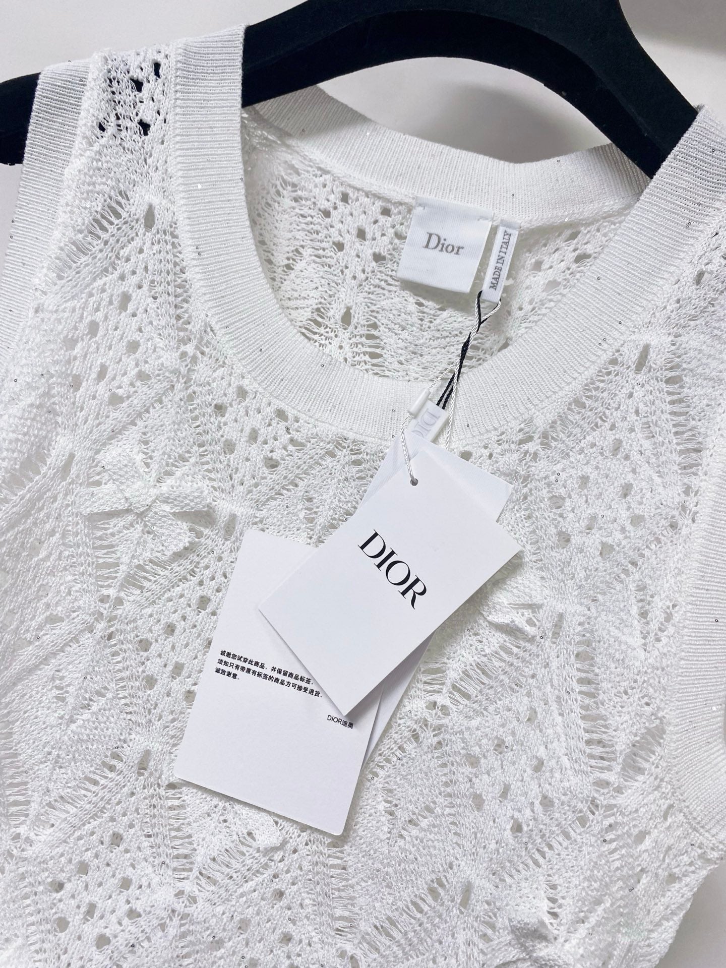 Dior 2026 Knit Vest Decorative Bow Pattern Cotton 479899