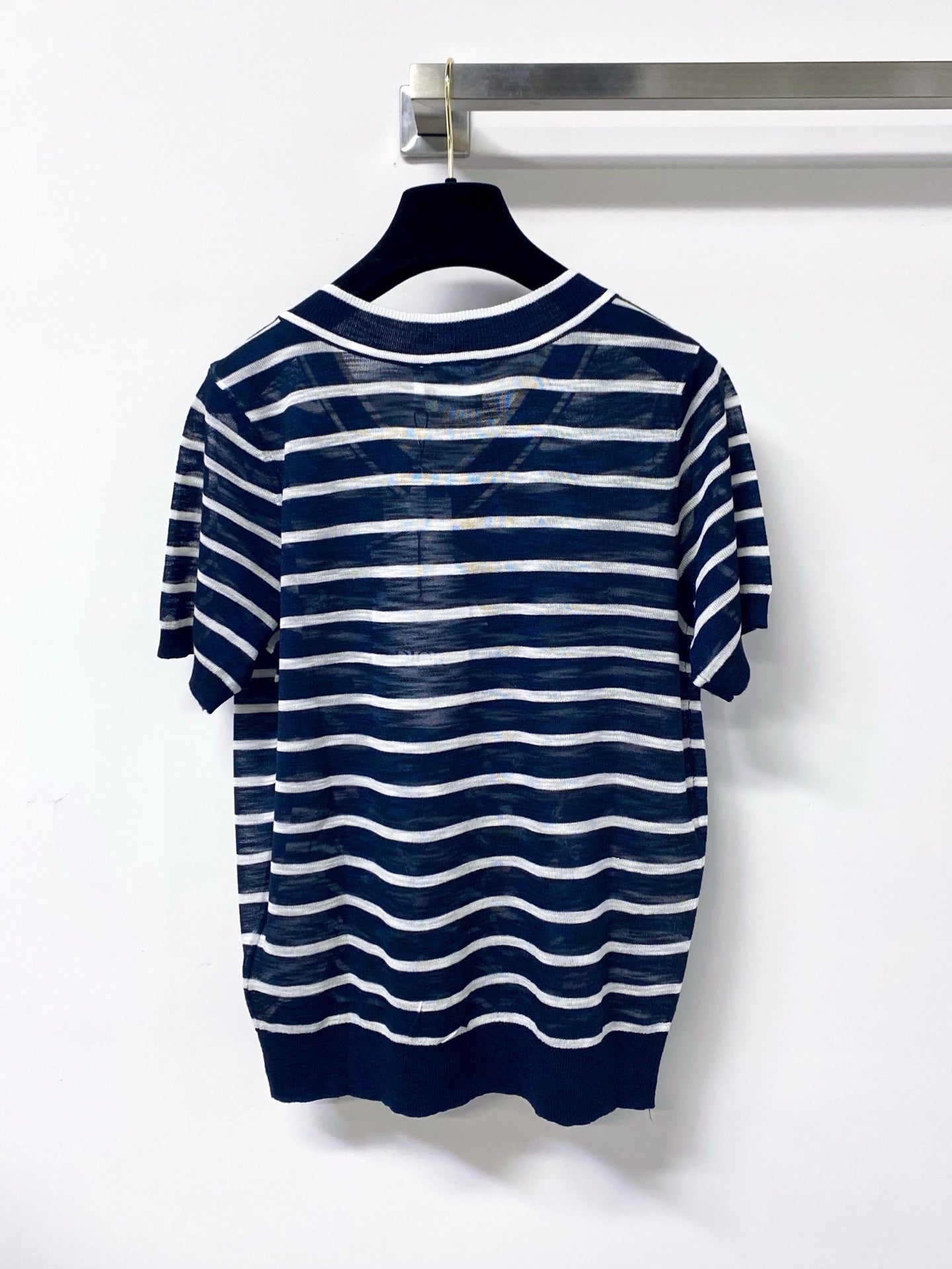 Dior 2026 Striped V-neck Short-Sleeve Shirt Viscosa 487999